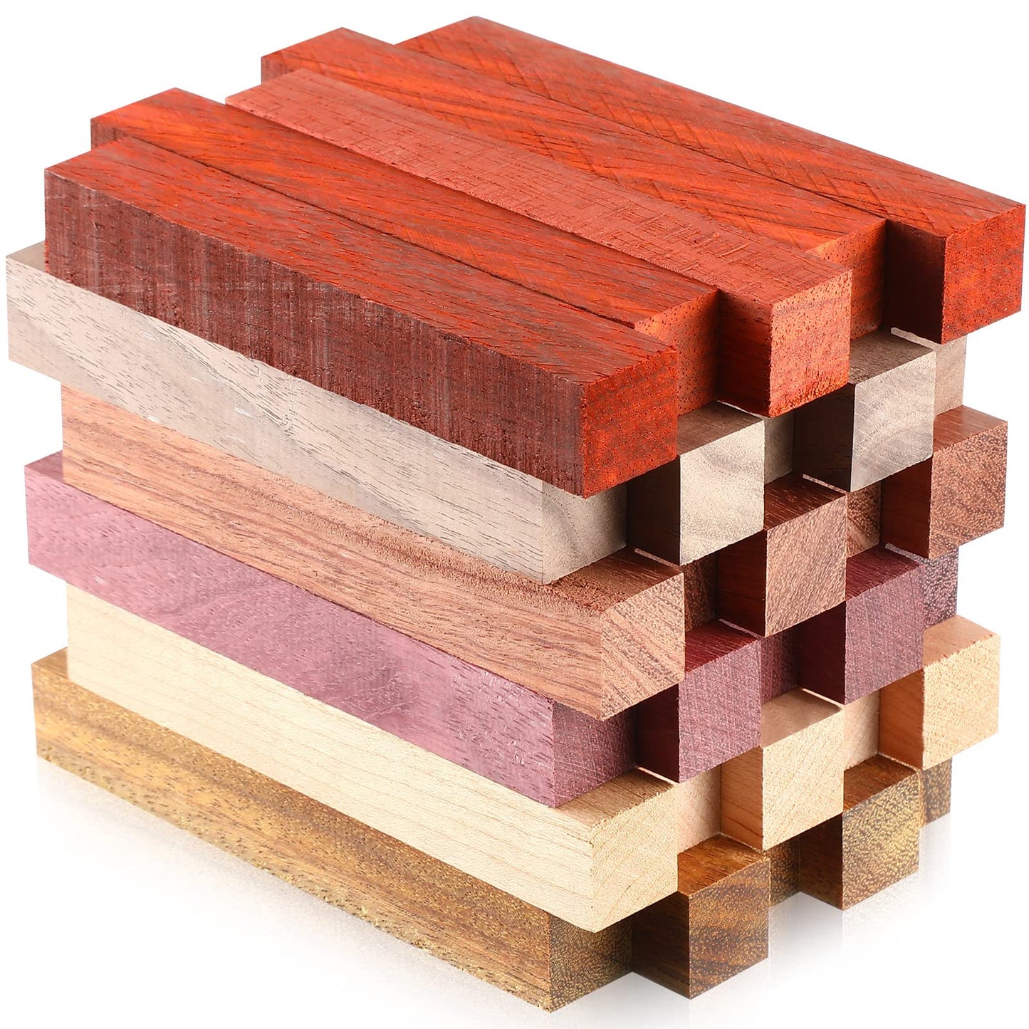 Sasylvia 30 Pieces Exotic Wood Blanks Pen Turning Supplies DIY Crafts Pen Turning Kit for DIY Crafts, 5 x 3/4 x 3/4 Inches(Gorgeous)