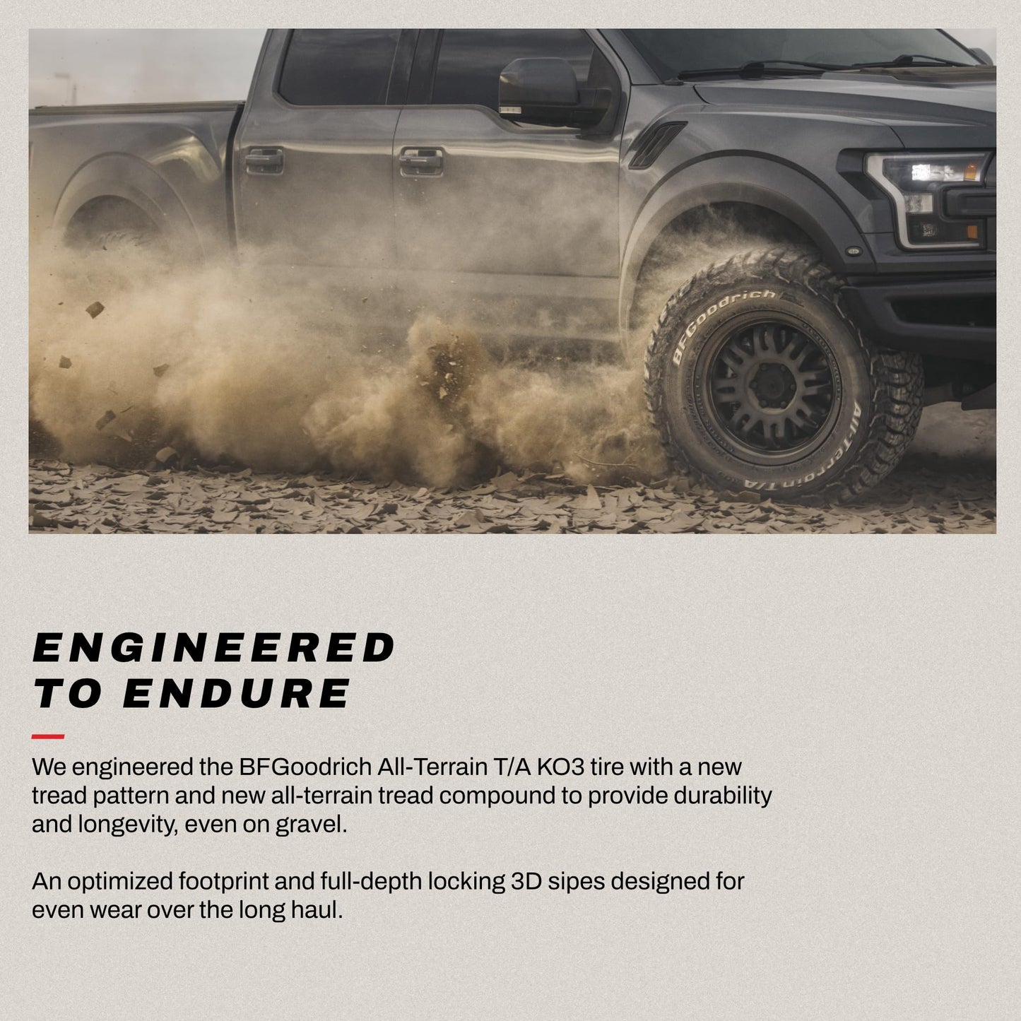 BFGoodrich All-Terrain T/A KO3 Car Tire for Light Trucks, SUVs, and Crossovers, LT275/65R20/E 126/123S LRE