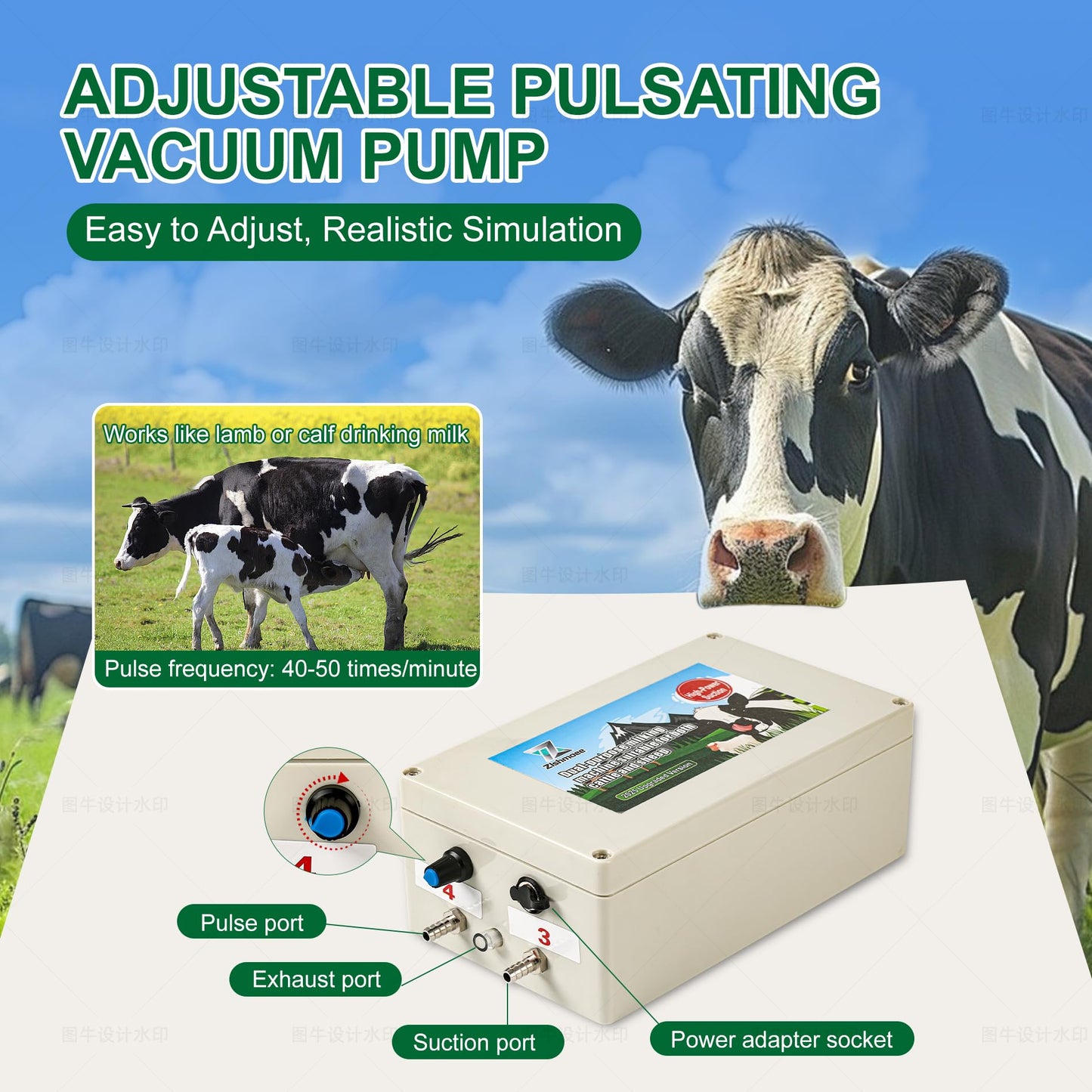 2026 Upgrade Zlshmoee 14L 2-in-1 Electric Milking Machine for Goats and Cows, Portable Milker with Built-in Rechargeable Battery, Pulsation Vacuum Pump, 4 Teat Cups, Stainless Steel Bucket