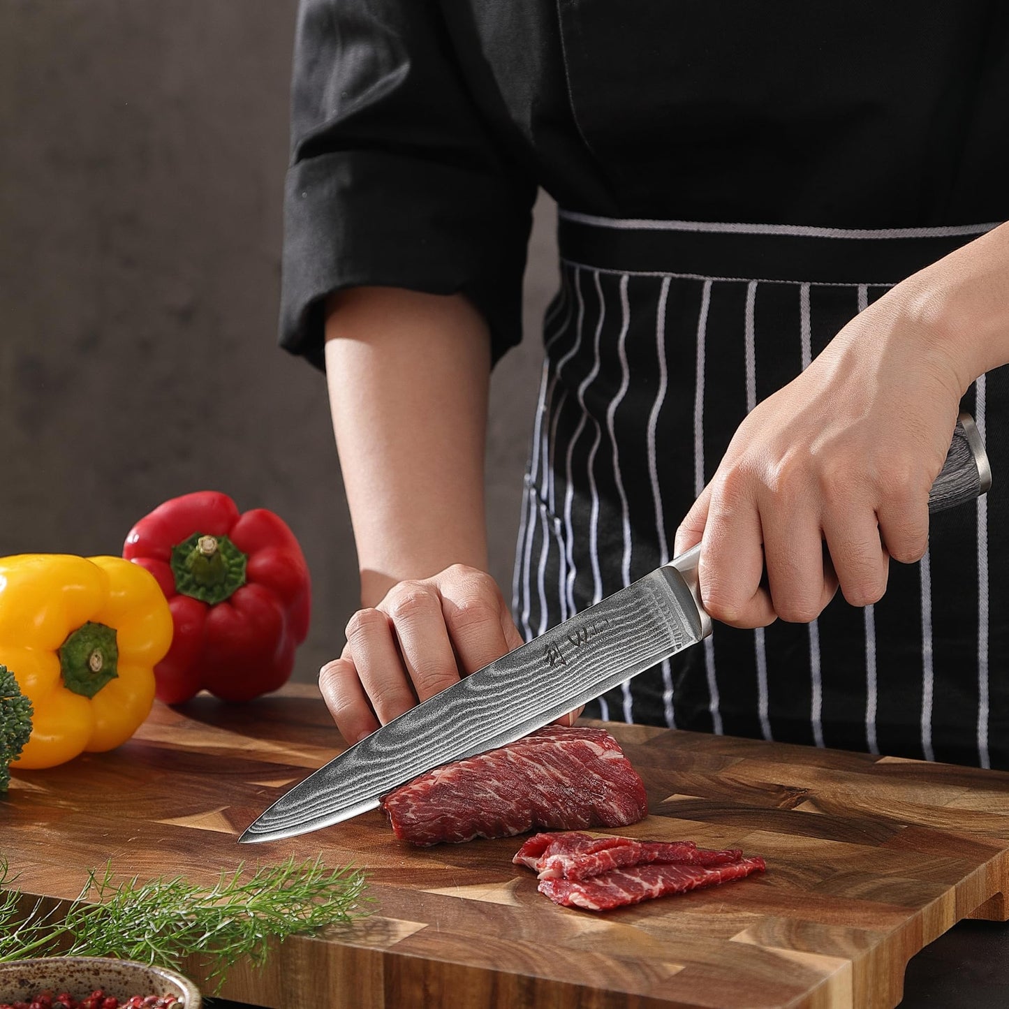 Wakoli EDIS 6-Piece Damascus Kitchen Knife Set – Professional Chef Knives Set with VG10 Core Blades, 67-Layer Damascus Steel & Ergonomic Pakkawood Handles – Premium Kitchen Knives in Elegant Gift Box