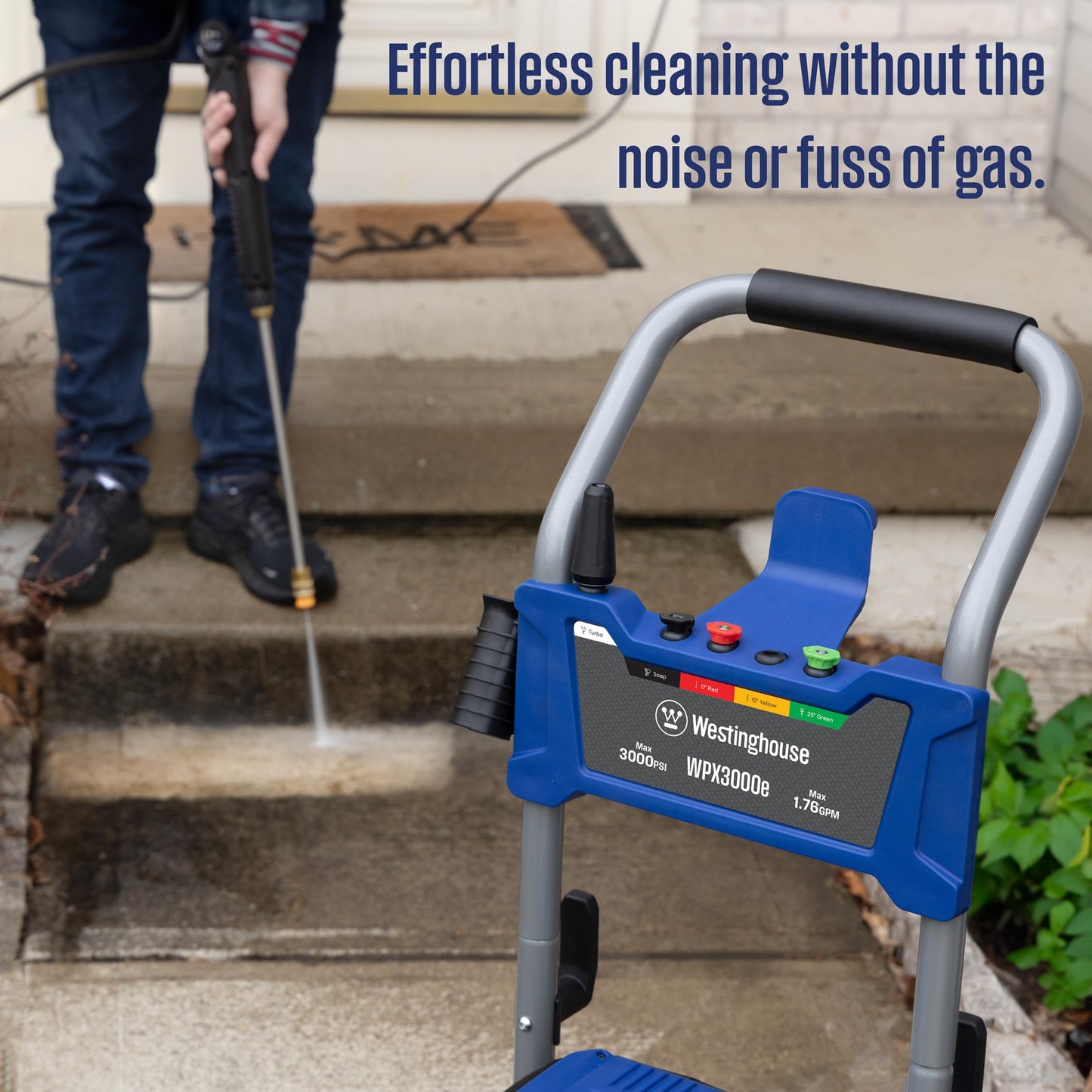 Westinghouse 3000 PSI 1.76 GPM Electric Pressure Washer Bundle with 50 ft Hose for Cars, Fences, Driveways, Homes, Patios, Furniture