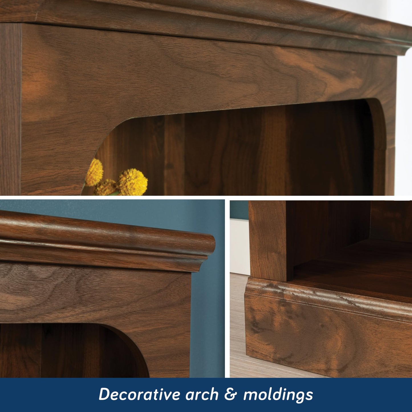 Sauder Select 5-Shelf Bookcase, in a Grand Walnut Finish