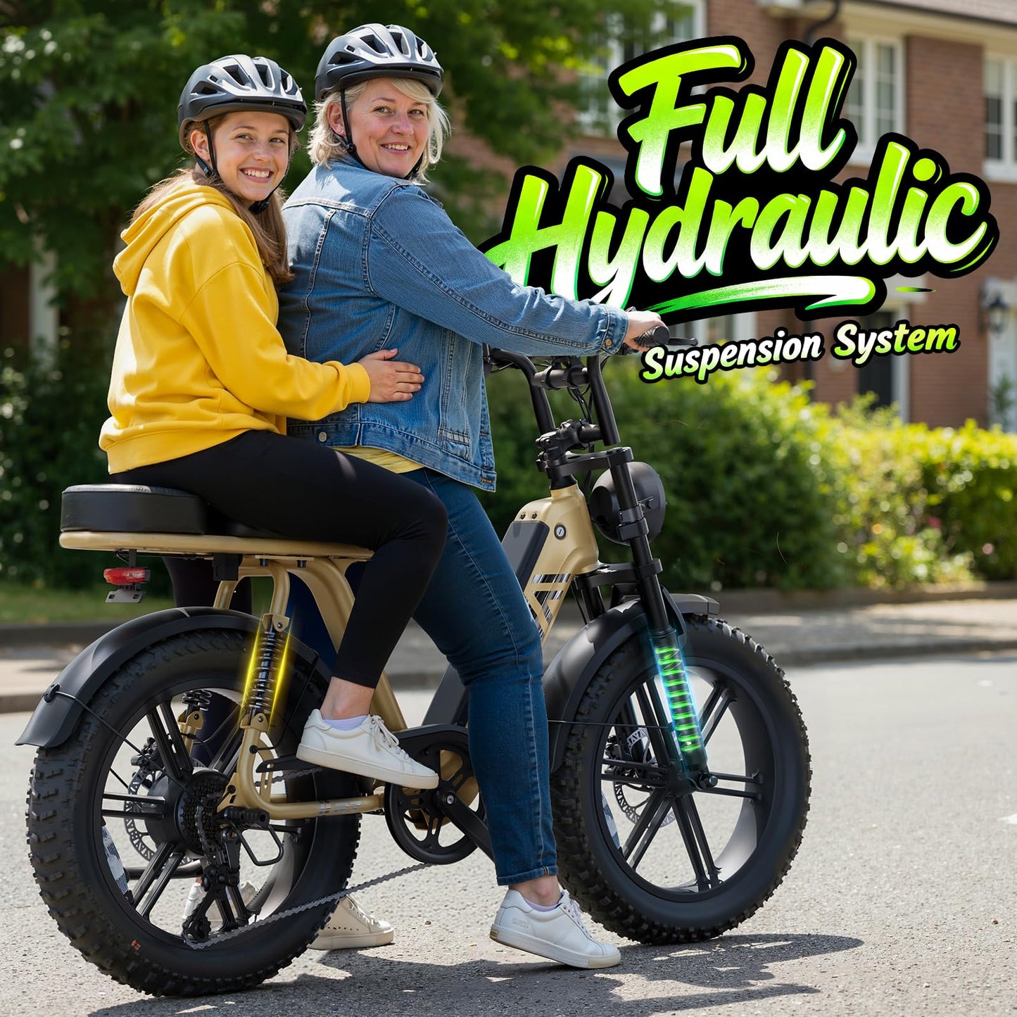 TST Electric Bike for Adults, 1500W Peak Motor Ebike with 48V 15Ah Built-in Battery, 60 Miles Range 28 MPH Electric Bicycle, 20" Fat Tire Step-Thru E Bike with Rear Seat, Safety Tested to UL 2849