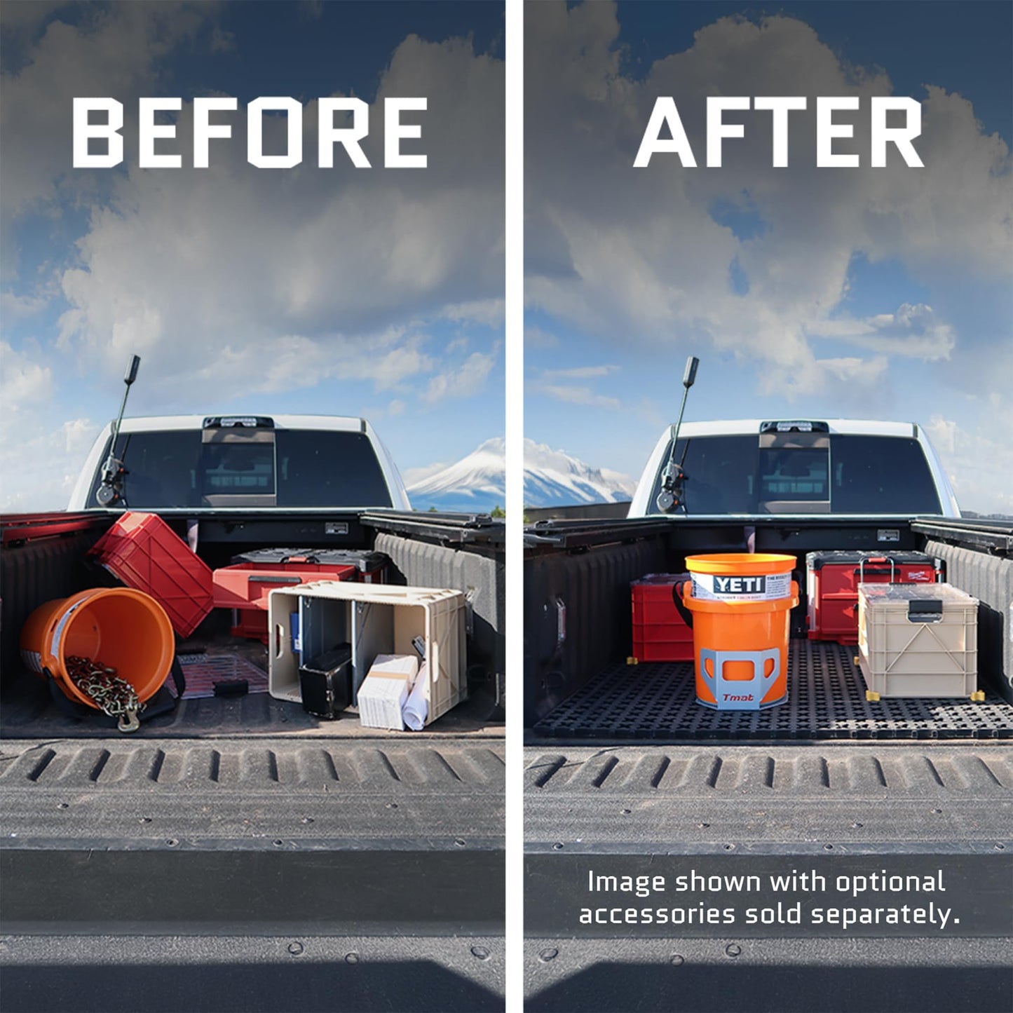 Tmat Truck Bed Organizer Storage System Slide Out Mat (Universal Fit for Long Beds 8' to 8'2")
