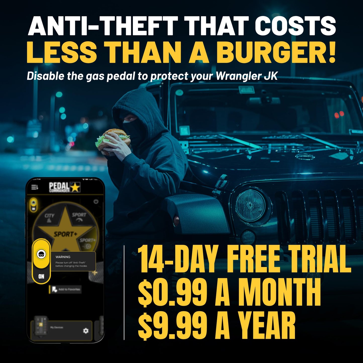 PEDAL COMMANDER for Jeep Wrangler JK 2007-2018 Throttle Response Controller - Plug-and-Play Upgrade, App Control, Throttle Controller Off-Road Performance Mods Jeep Wrangler Accessories