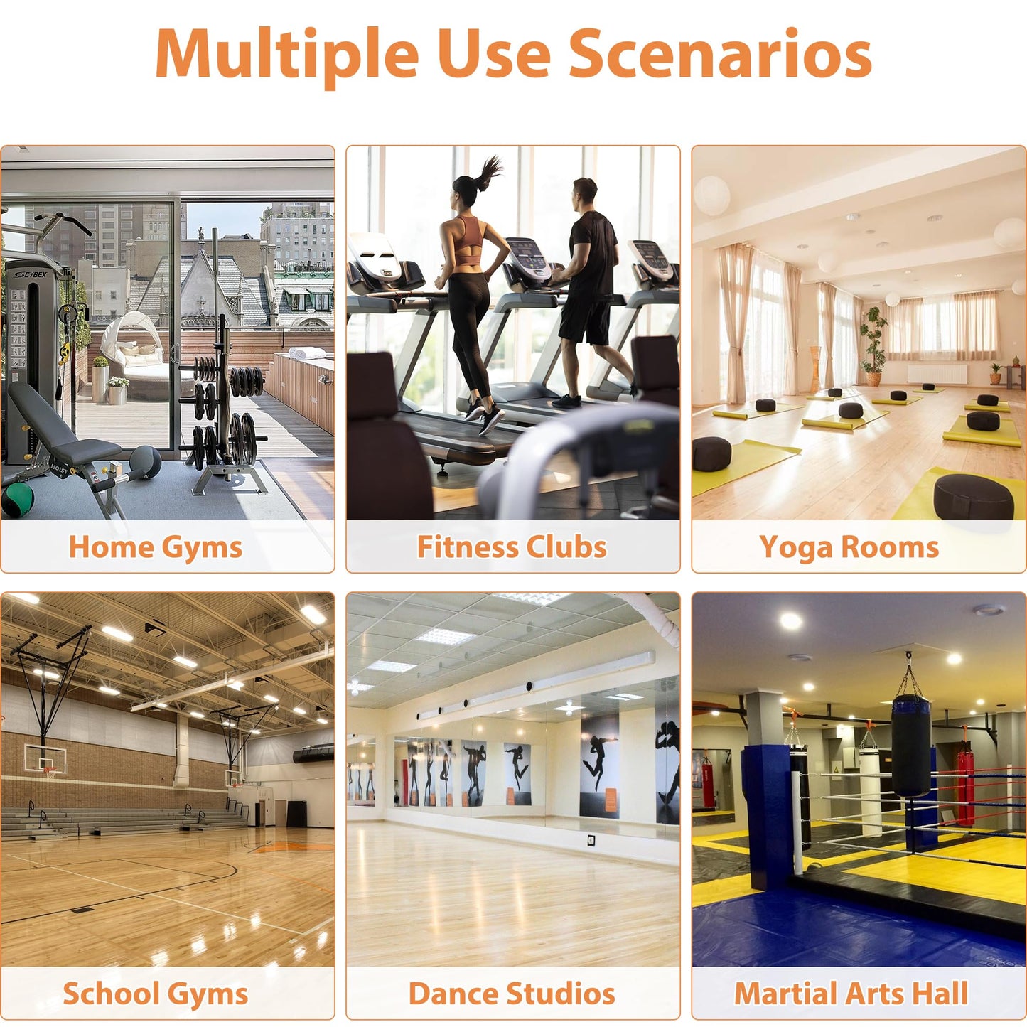 ROOMTEC Home Gym Mirror 72"x48" Frameless Wall Mounted Fitness Mirror, Large Tempered Glass Full Length for Yoga, Dance Studio, Workout Room