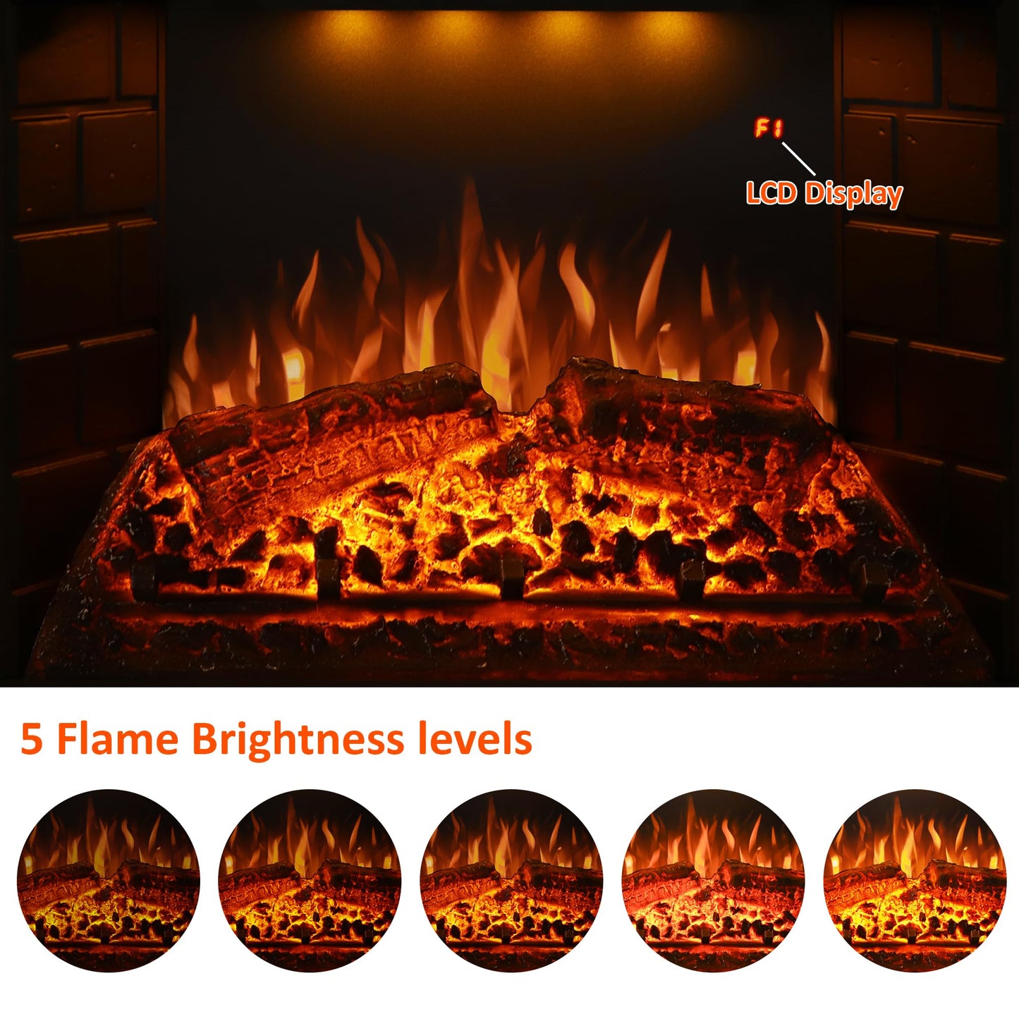 Valuxhome Recessed Electric Fireplace, 30 Inches Electric Fireplace Insert, Fireplace Heater with Overheating Protection, Fire Crackling Sound, Remote Control, 750/1500W, Black