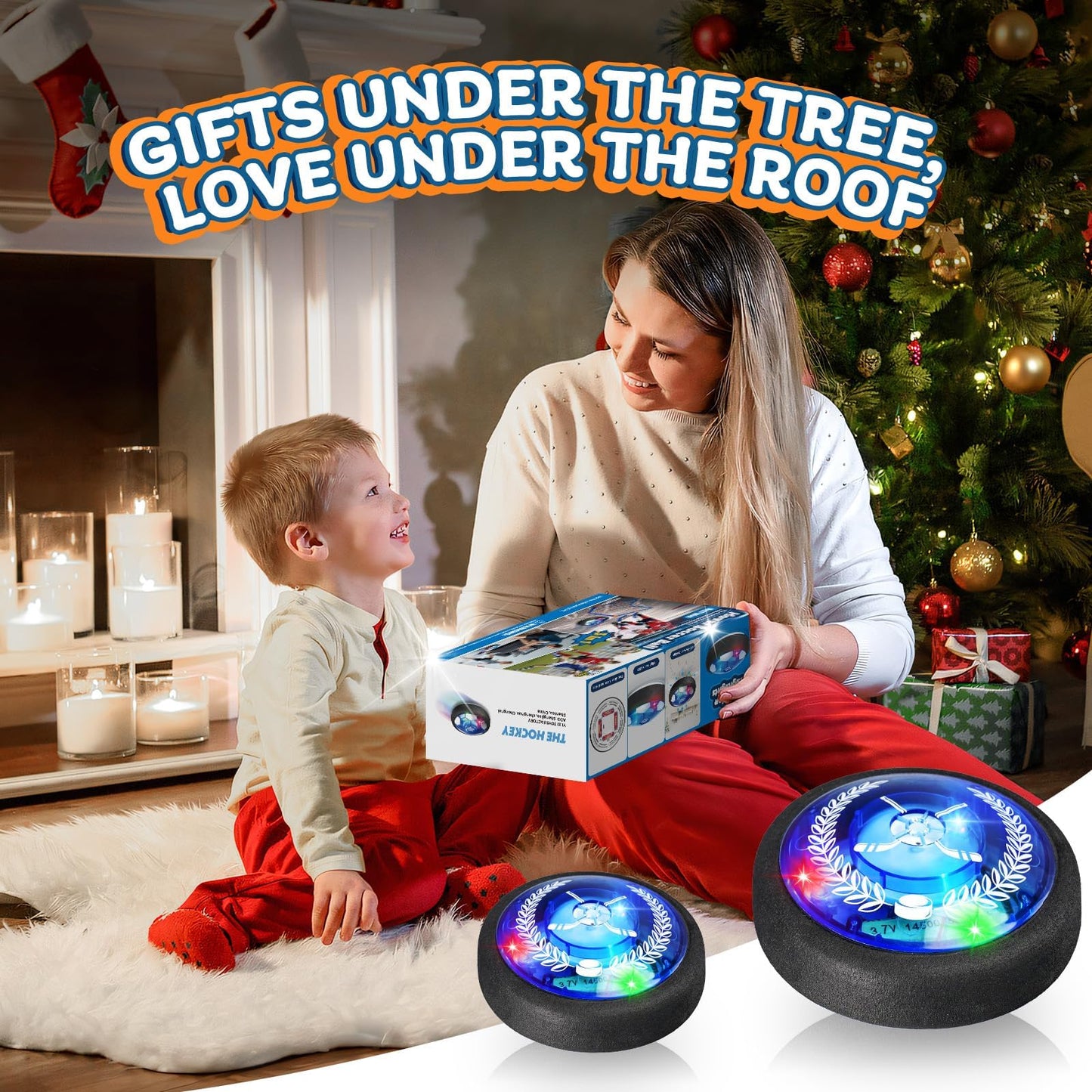 Nazano 3-in-1 Hover Soccer Ball Set for Kids, Gift for Boys 3-5 6-8, Hover Soccer Ball for Kids, LED Lights Indoor Outdoor Birthday Christmas Hockey Gifts for Boys