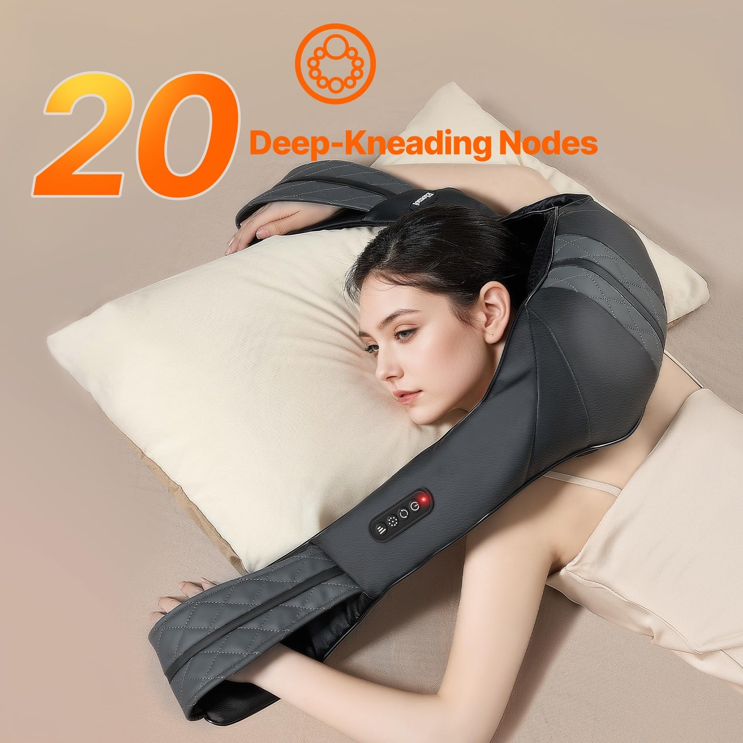 Neck Shoulder Massager with Heat - Rechargeable Back and Neck Massage Pain Relief Deep 5D Tissue Shiatsu Kneading Massager for Shoulder Back Leg Gifts for Mom Dad Men Women Her Him