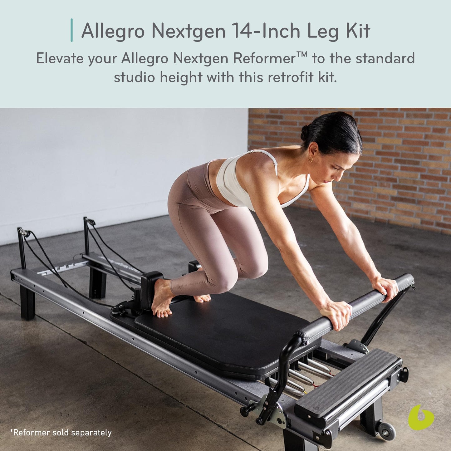 Balanced Body Allegro Nextgen 14-Inch Retrofit Leg Kit, Pilates Machine Accessory for Additional Exercise Options