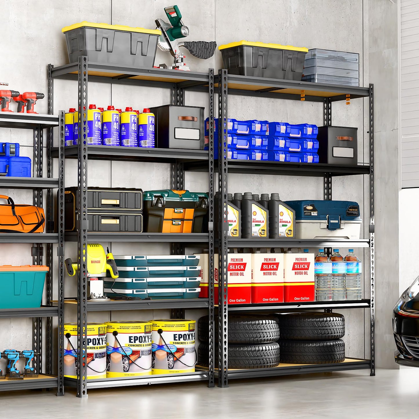 LEVELEVE 5-Tier Heavy Duty Storage Shelving Unit, 2000 lbs Capacity, Adjustable Metal Utility Shelf, 48" L x 18" W x 73" H for Garage, Kitchen, Pantry, Basement, Bathroom, Laundry,3 Pack