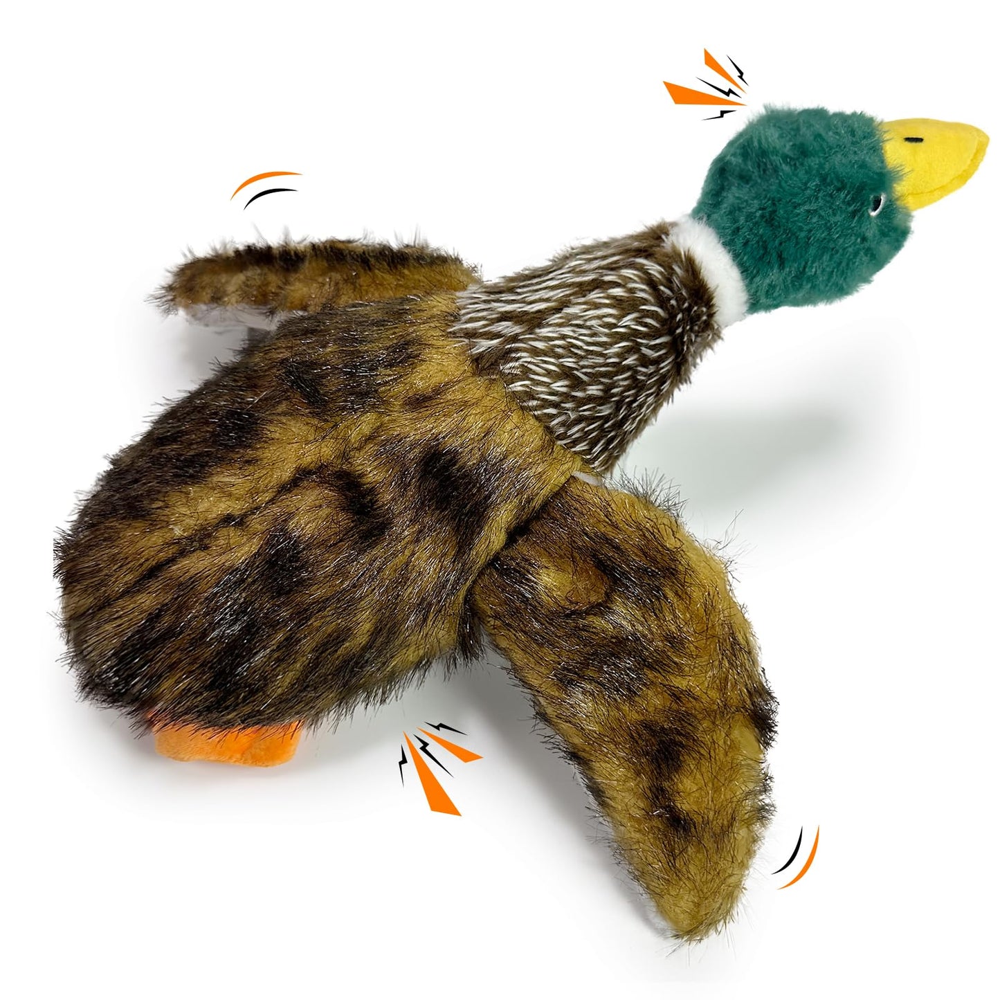 k8PurrDog Large Squeaky Dog Toys, Tough Plush Squeaky Duck Dog Toy with 3 Sounds to Keep Them Busy, Interactive Filled Chew Toys for Small Medium and Large Dogs