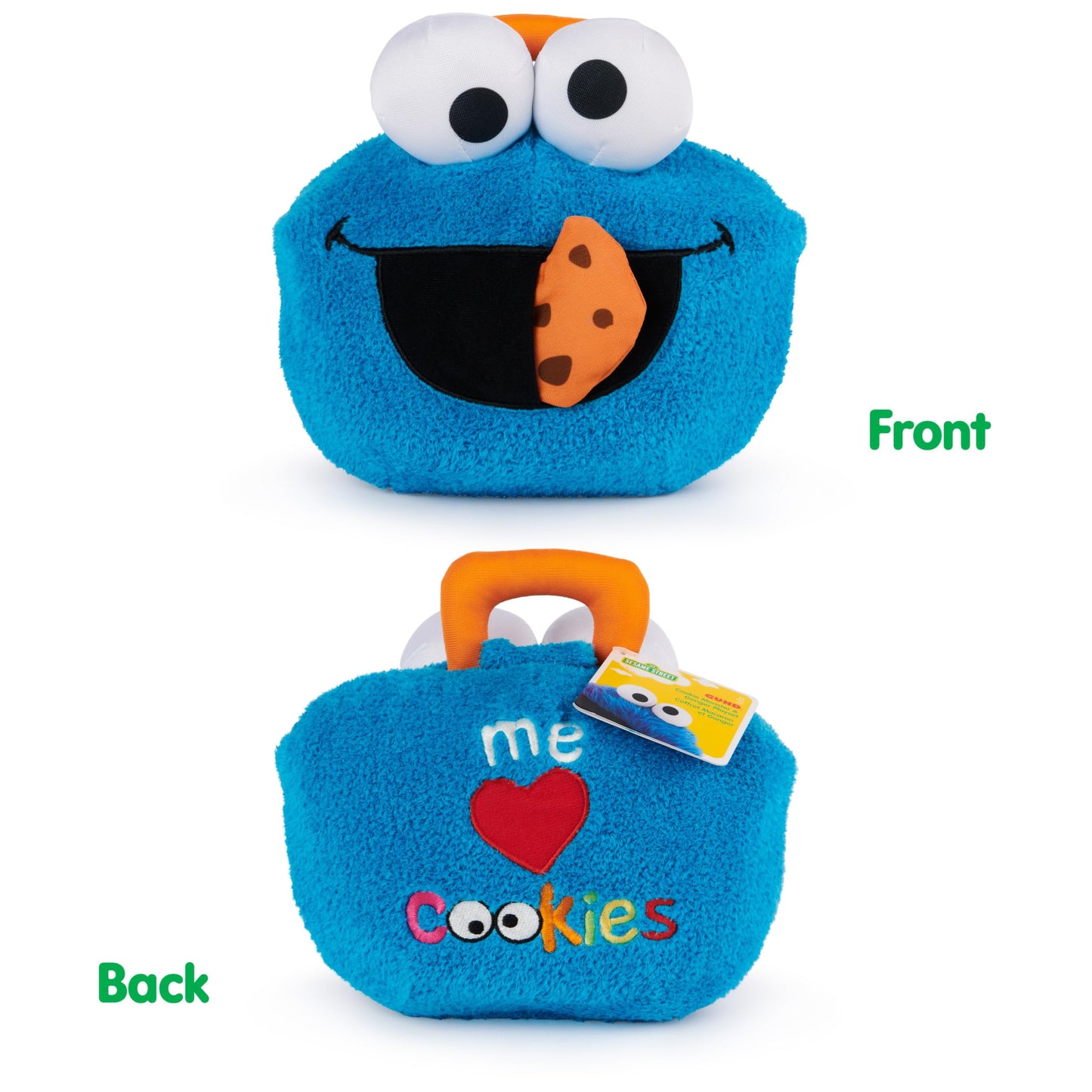 GUND Sesame Street Official Cookie Monster & Gonger Playset, Premium Plush Sensory Toys Playset for Ages 1 & Up, Blue, 8”