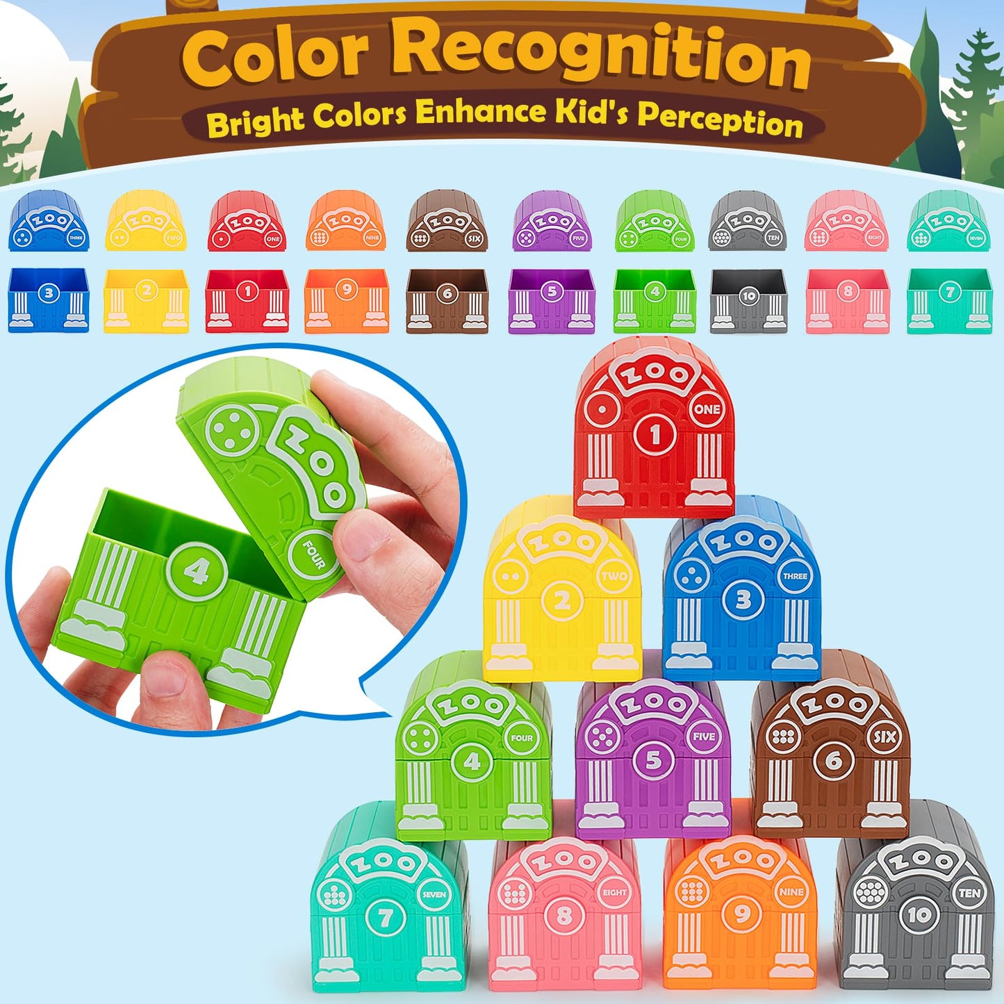 Aigybobo Learning Toys for 1,2,3 Year Old Toddlers, 20Pcs Animals Toys Montessori Counting, Matching & Sorting Fine Motor Games, Christmas Birthday Easter Gift for Baby Boys Girls Age 12-18 Months