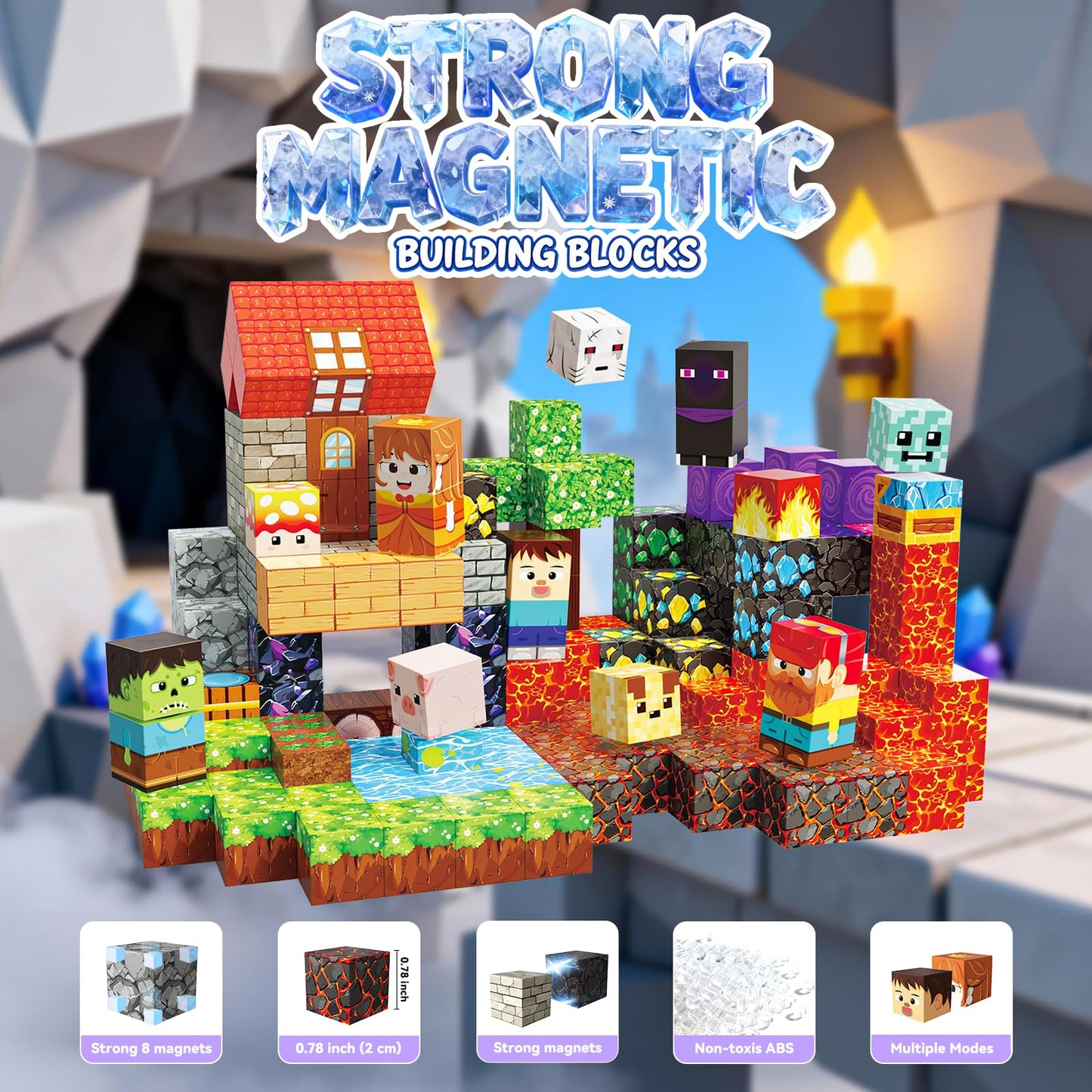 powerful xishan 200 PCS Magnetic Blocks, Magnetic Building Blocks Cubes, Dragon Magnet Toys for Kids Ages 3+, Magnet Blocks for Boys, Sensory Toy for STEM Learning Toys & Ideal Christmas Birthday Gift