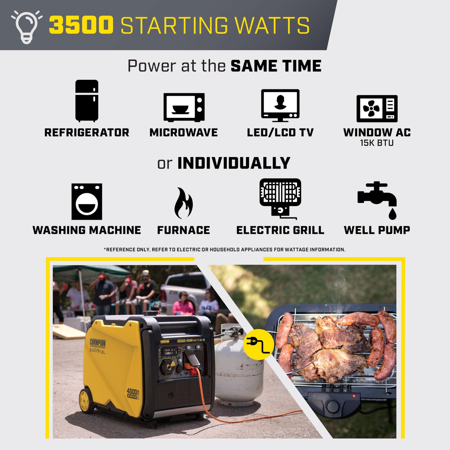 Champion Power Equipment 4500-Watt Electric Start Dual Fuel RV Ready Portable Inverter Generator with Quiet Technology and CO Shield