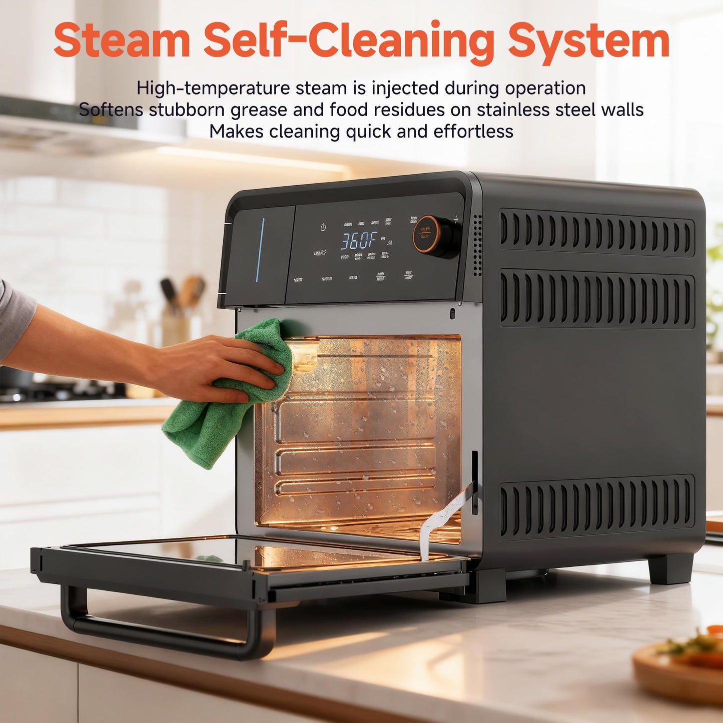 OUNIN Air Fryer Toaster Oven Combo – 11-in-1 Countertop Convection Steam Oven with Air Fryer, Steam, Dual Cook, Bake, Roast, Dehydrate, 90–430°F, Self-Cleaning, 16qt Capacity