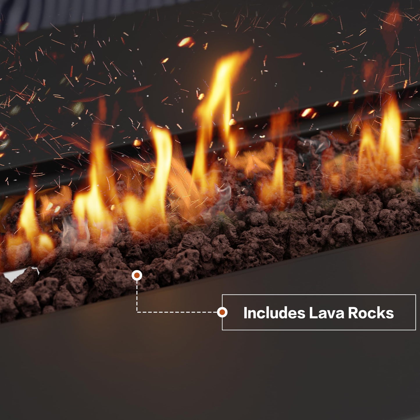 JAMFLY 43in Propane Fire Pit Table, Outdoor Gas Fire Pit for Patio, 50,000 BTU with Lava Rocks, Waterproof Cover, and Lid, Perfect for Cozy Gatherings & Relaxing Outdoor Parties