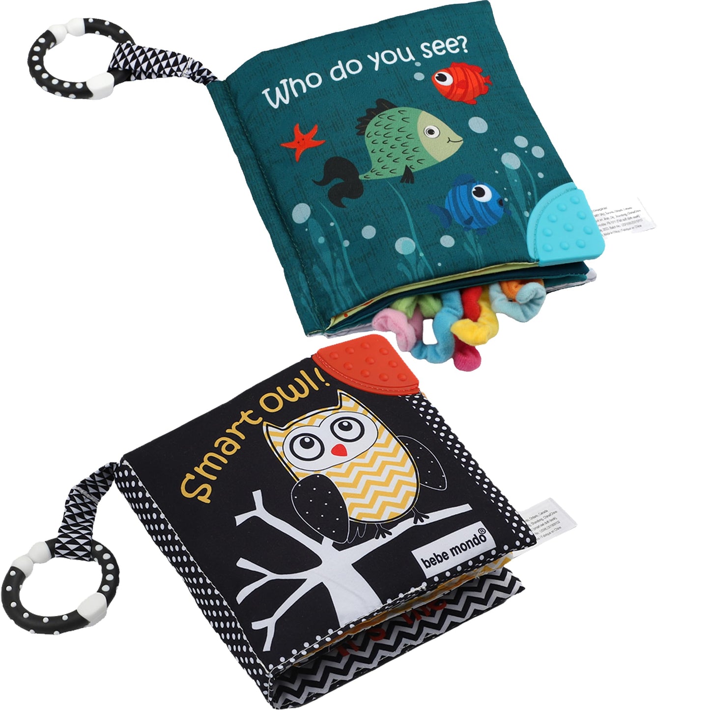 Fish Baby Crinkle Books & Owl Newborn Toys Infant Toys for Babies Infants 0-6, 6-12 & 12-18 Months, Books for 1 Year Old