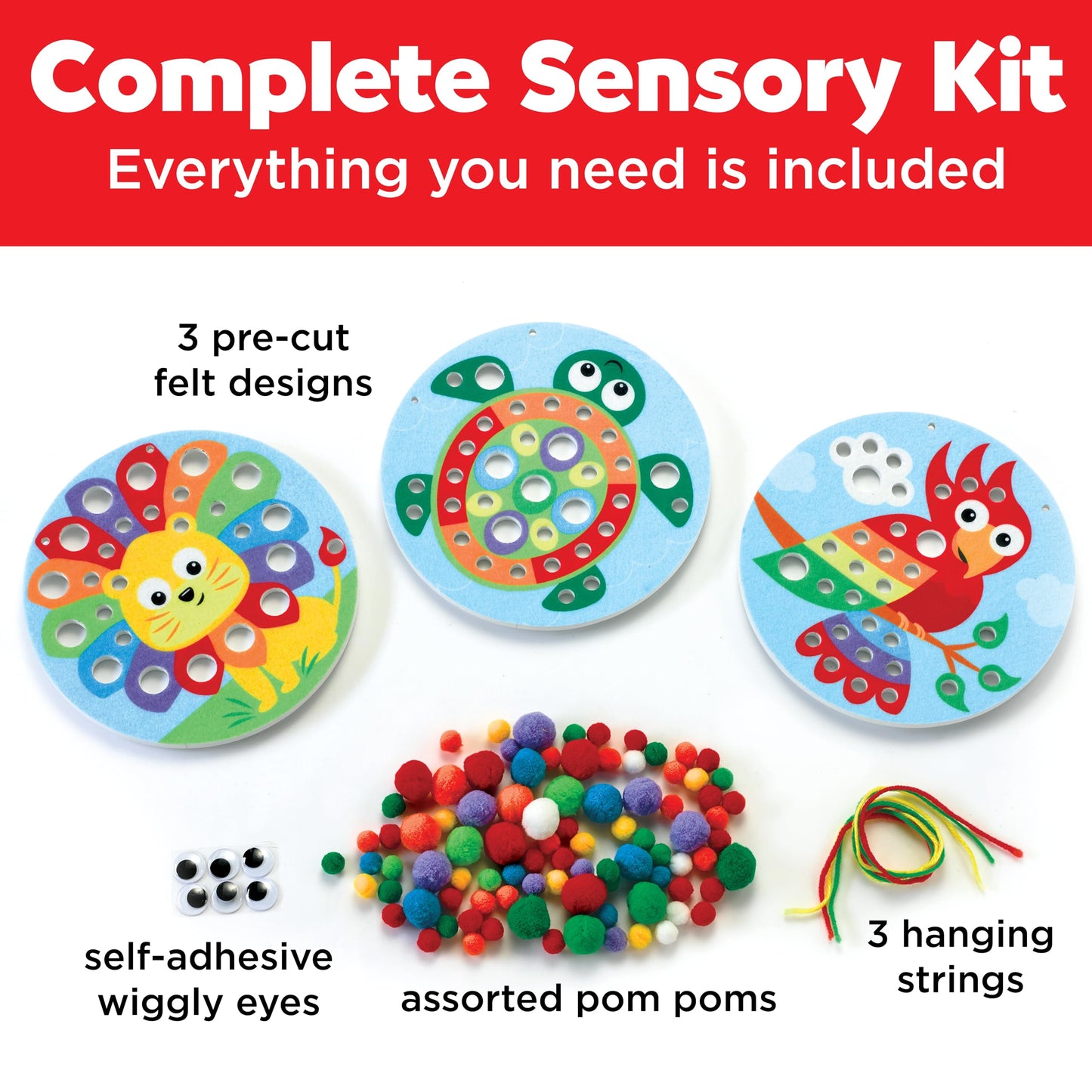 Creativity for Kids Pom Pom Pictures: Animals - Preschool Learning Activities, Sensory Toys for Toddlers, Toddler Arts and Crafts (Ages 3+)