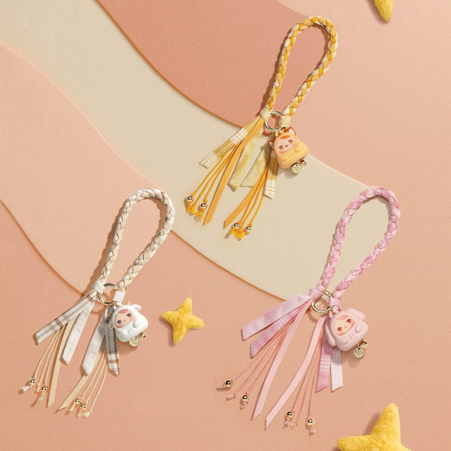 POP MART Pucky Tap Tap Babies Series-Pendant Blind Box, Keychain, Bag Charm, Collectible Holiday Birthday for Kids Adults, Whole Set