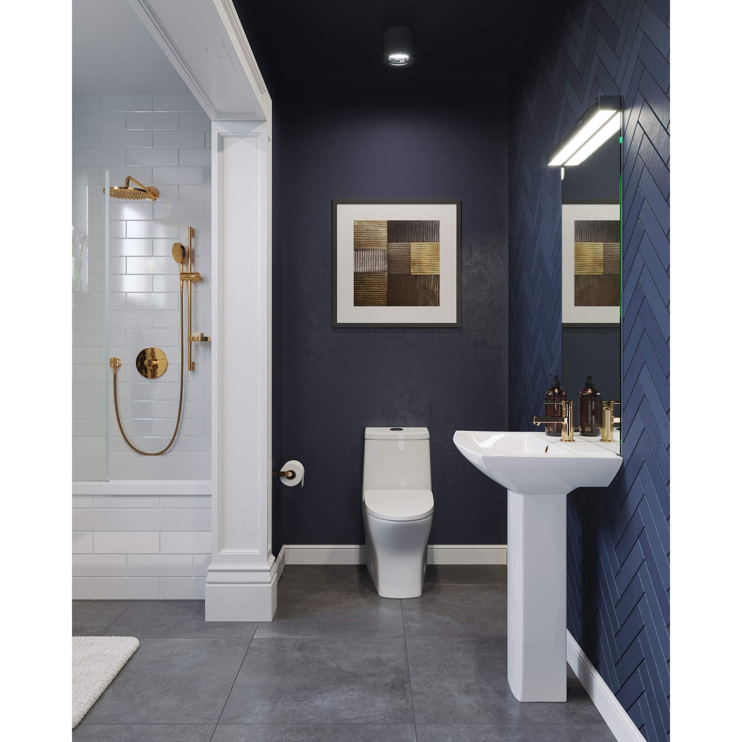 Swiss Madison SM-1T257 Sublime II Compact 24" Length One Piece Toilet Dual Flush 1.1/1.6 GPF with Side Holes, Glossy White