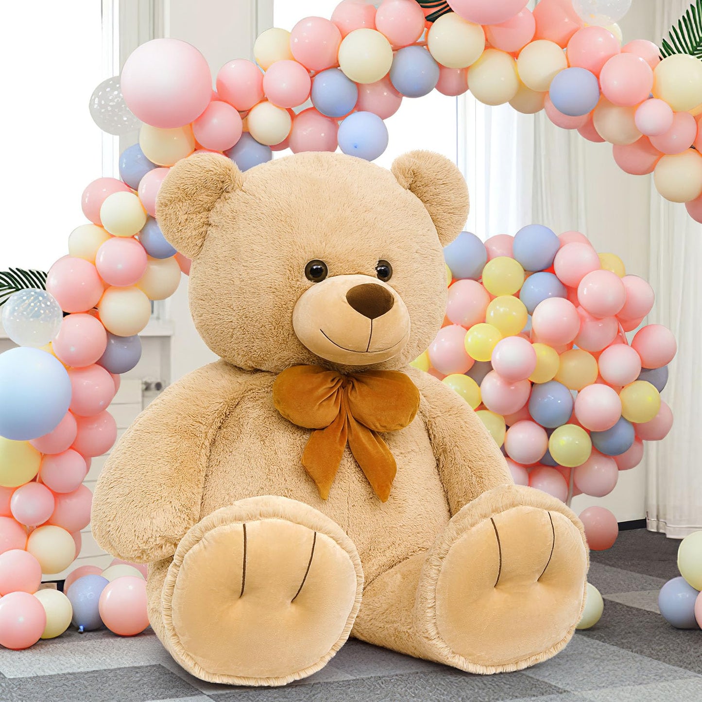 MaoGoLan Giant 59" Teddy Bear Stuffed Animal, Cuddly Large Classic Teddy Bear Plush Toy Gift for Girlfriend Boyfriend Kid, 5ft Brown Stuffed Animal for Valentines Day Birthday Gift Baby Shower Decor