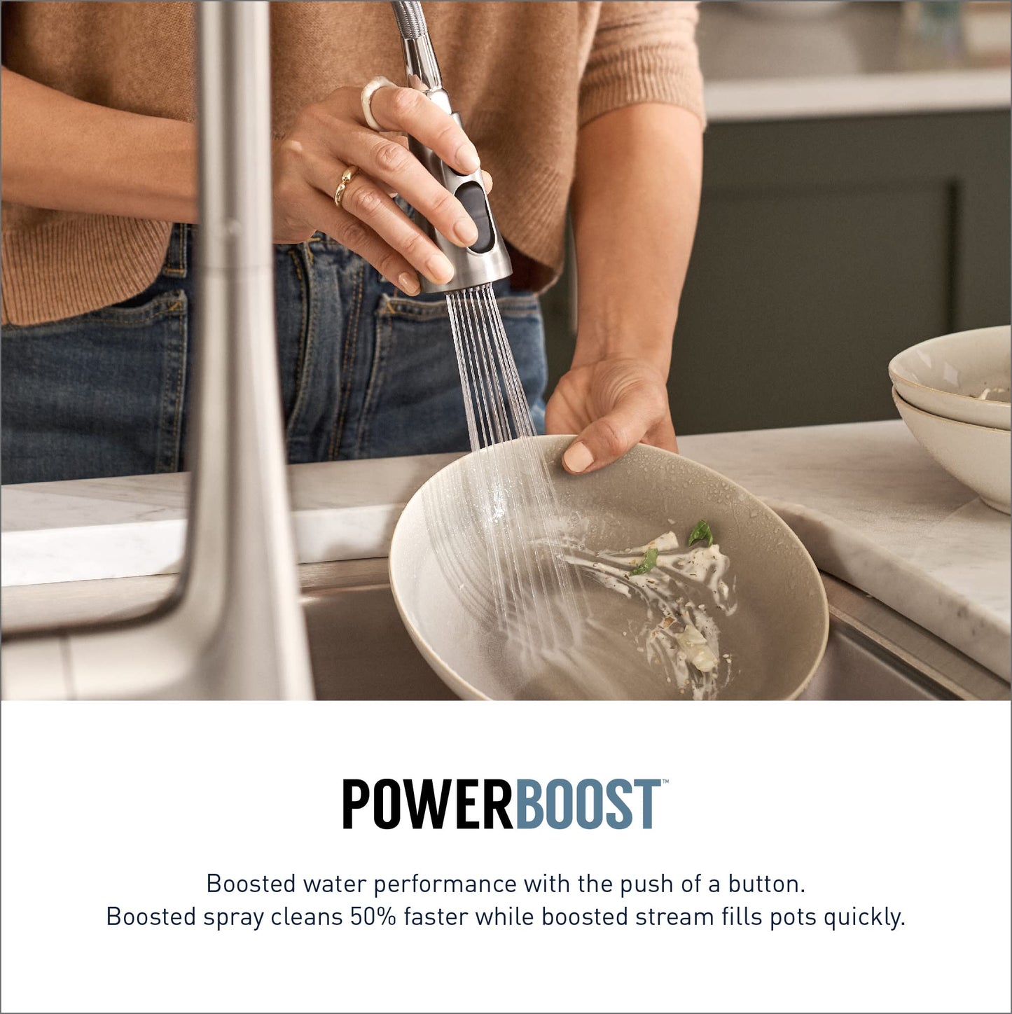 Moen Sleek Stainless Pulldown Kitchen Faucet, Modern Kitchen Faucet with One Handle High-Arc, Power Boost, Easy Installation and Spot Resist Finish, 5925SRS