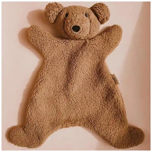 Teddy Bear Lovey Comforter Toy for Babies, Snuggle Toy Baby Girl & Boy, Nursery Soft Little Lovie for Newborns and up, Cuddly Plush Security Blanket Infants 0-6 Months, 12inch (Brown Bear)