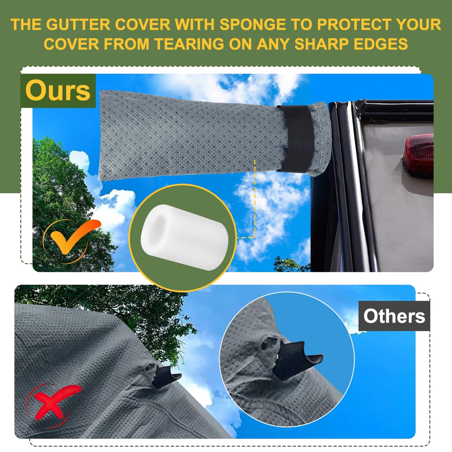 Mofeez Travel Trailer RV Cover, Extra-Thick Upgraded 7 Layers for Camper Cover 24'-27' Windproof Waterproof Rip-Stop RV Covers with Adhesive Repair Patches, 2Pcs Extra Straps & 4 Tire Covers