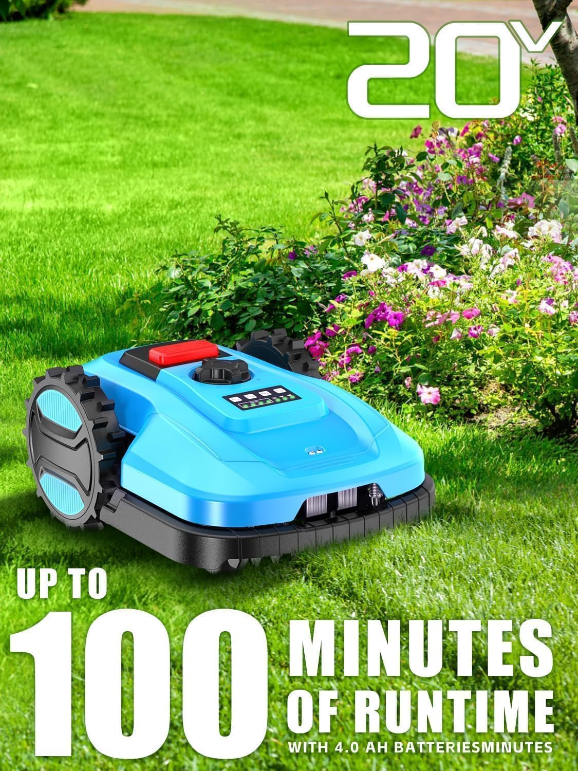 ACFARM Robotic Lawn Mower 1/2 Acre/21,000 Sq.Ft, Automatic Lawnmower for Lawn 47% Slope, Cut Height 0.8"-2.4", APP Control