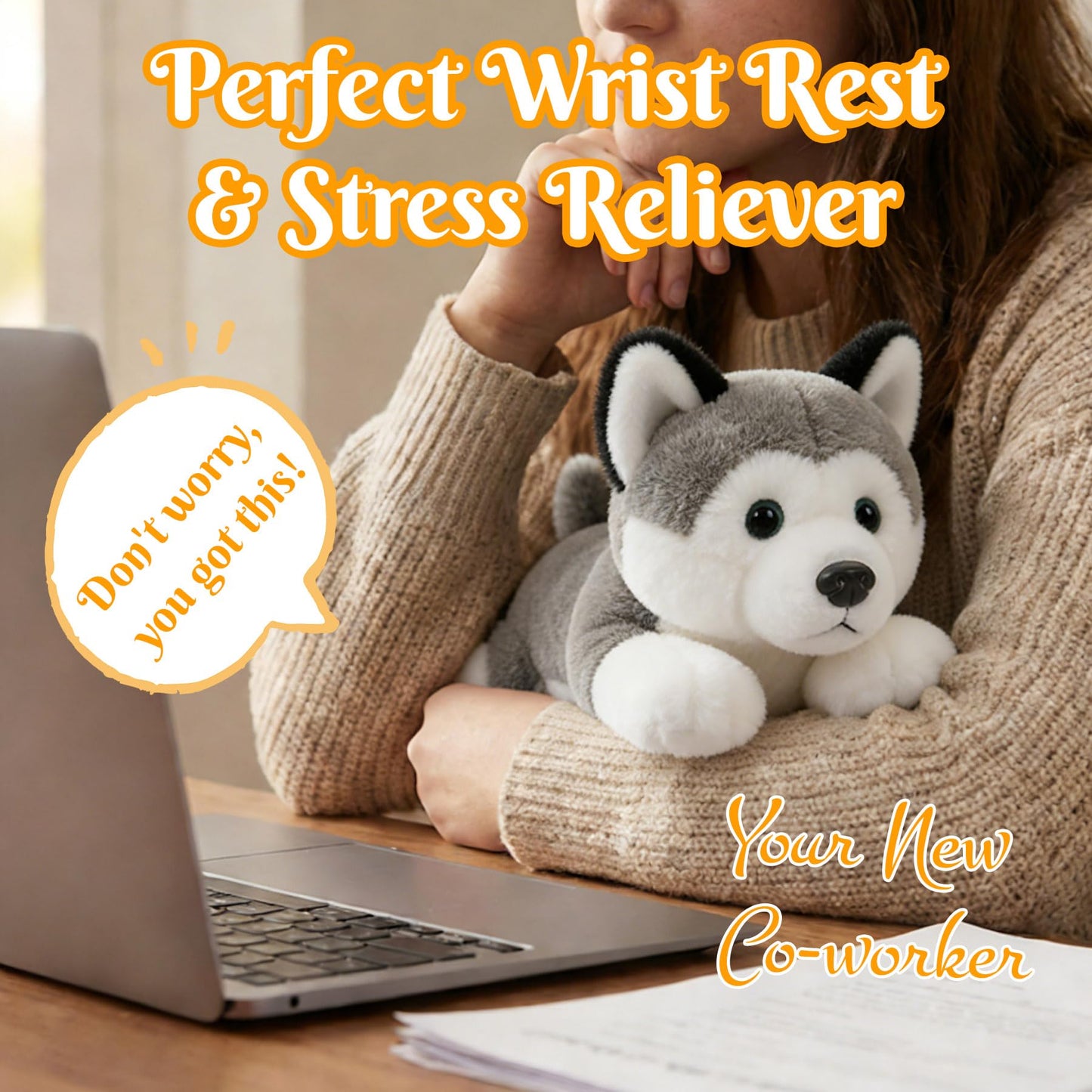 JUSTQUNSEEN Stuffed Animal Siberian Husky 12″ Plush Toy Super Soft Plush Puppy Dog Stuffed Comfort Plush for Kids Toddlers Preschool Boys Girls Birthday Gift Holiday Present Plushie