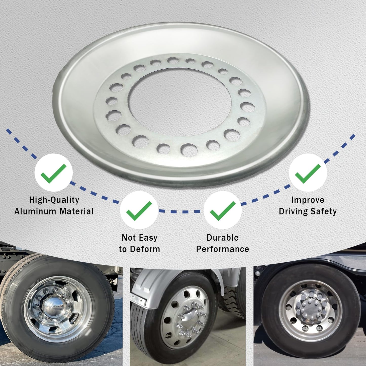 CHAOHAI 2Pcs 800-822 Wheel Balancers Fit for 22.5-24.5" Wheel, Replacement for Centramatic 800-822 Balancers, Auto Steer Wheel Automatic Balancers for Heavy Duty Trucks Replace # 800822