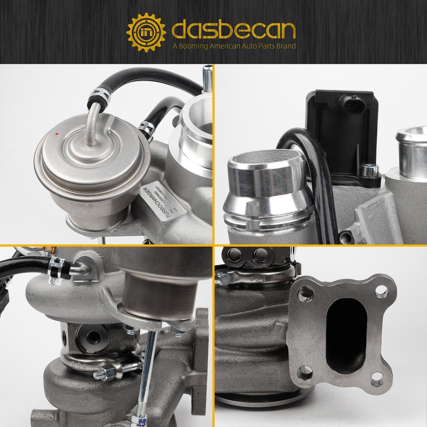 Dasbecan 667-206 Turbo Turbocharger Kit TD025 Compatible with Chevy Cruze 2016-2019, Chevy Malibu 2016-2023, Chevy Trax 2019, Buick Encore 2017-2019 Replace# 12639941