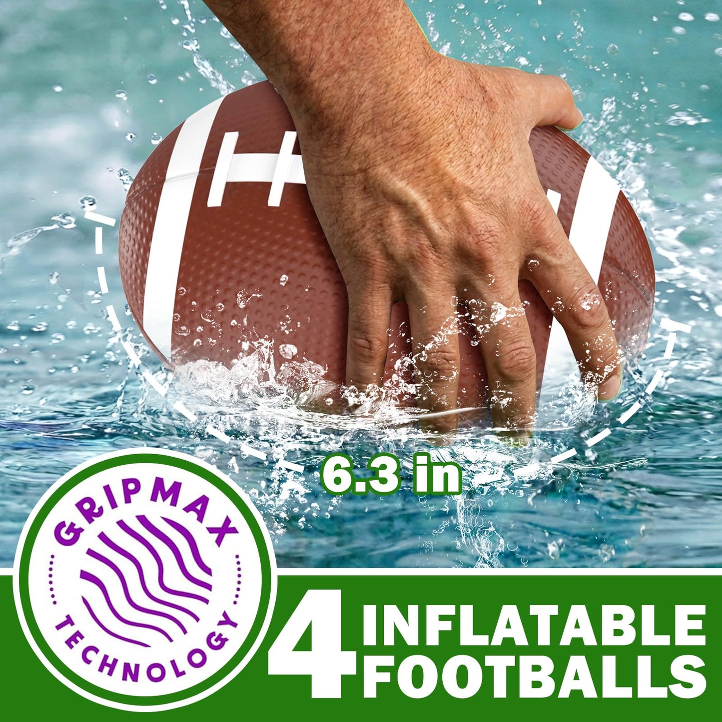 Pool Football - Inflatable Pool Toys for Kids Ages 8-12 with Stable Base and 4 Balls - Water Football Target, Outdoor Backyard & Beach Games for Kids Teen Adult Family, Summer Party Birthday Gift