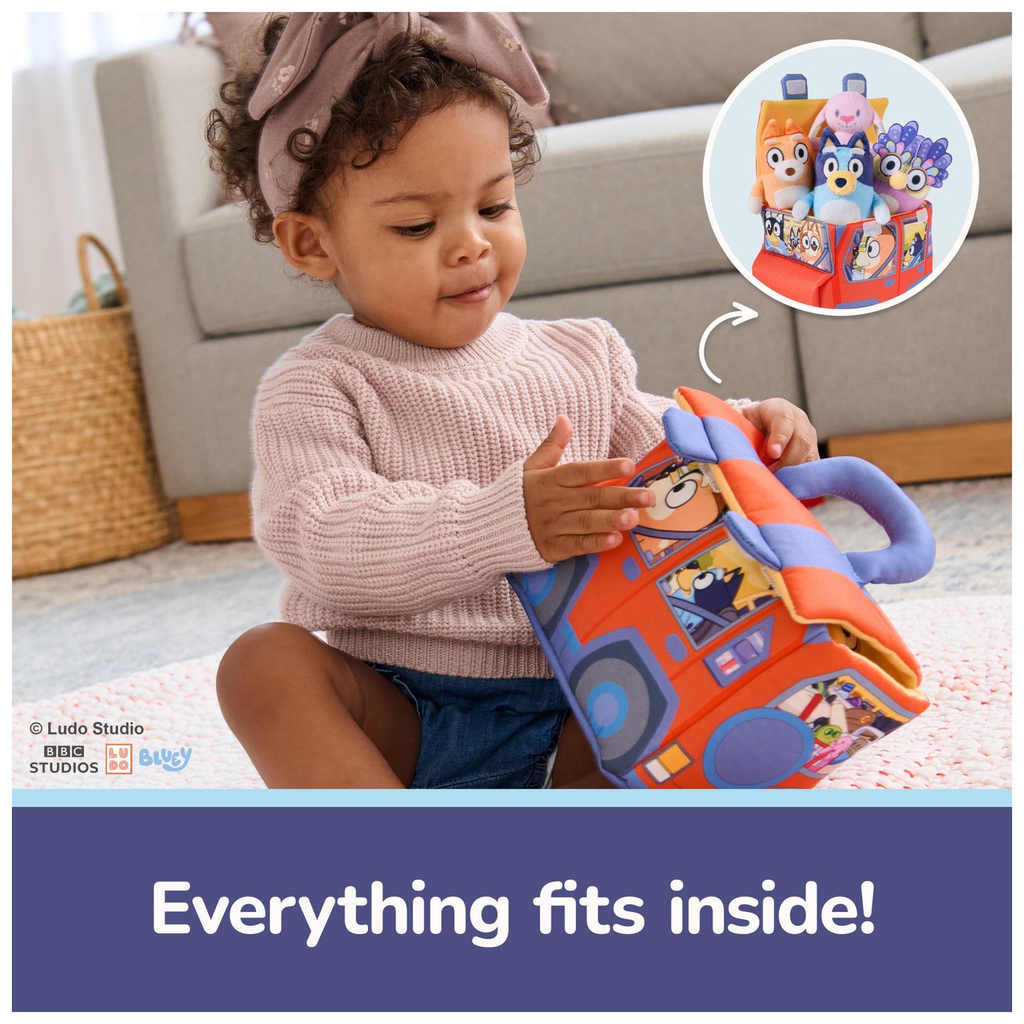 GUND Bluey 5-Piece Plush Playset, Official Bluey Stuffed Animals and Sensory Toys for Babies and Toddlers, 7”