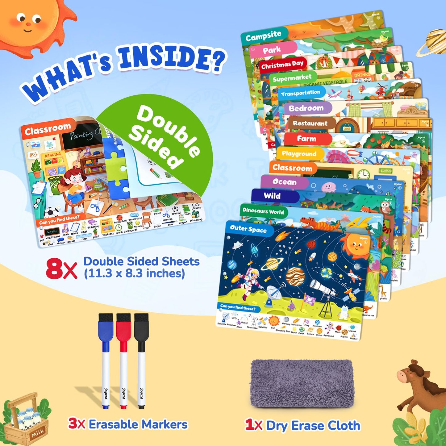 JoyCat Search and Find Activity Books, Preschool Learning Game Activities for Toddlers & Kids Ages 3-5, Travel Toys for Road Trip Car Airplane, Birthday Gifts for Girls and Boys 4-8