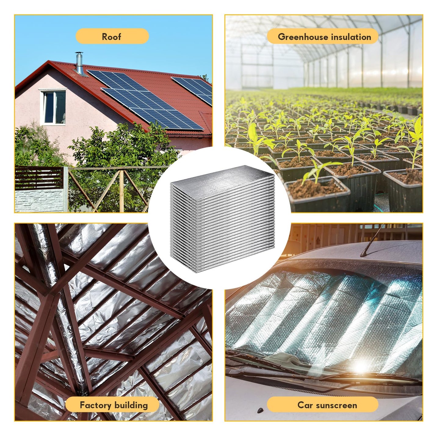 Frienda 24 Pcs Garage Door Insulation Panels Kits Double Bubble Reflective Aluminum Foil Radiant Barrier Thermal Insulation Sheet for Garages Greenhouses Attics Walls Windows (24 x 48 Inch)
