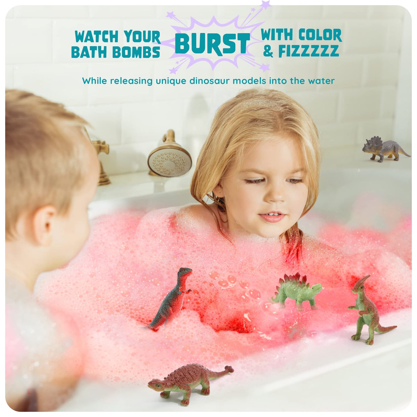 Dan&Darci Dino Egg Bath Bombs for Kids - Easter Basket Stuffers - Kid Baths Bomb with Surprise Inside - Dinosaur Toys Gift for Boys and Girls Ages 6 7 8 Years Old Gifts - Fun Educational Toy Fizzy