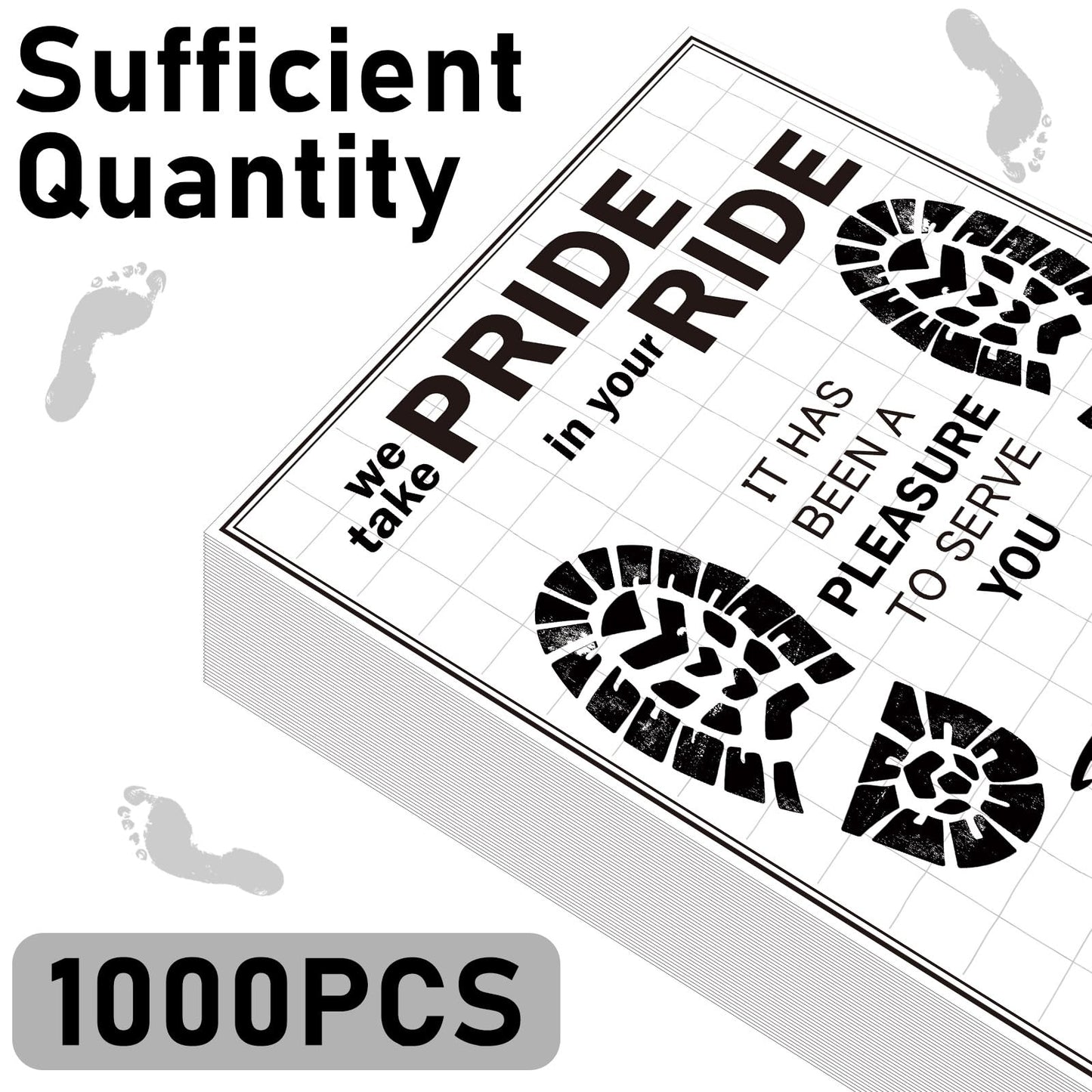 Timgle 1000 Pcs Paper Car Floor Mats Disposable Pads Covered Mats Automotive Floor Protective White Paper Cars Auto Detailing Supplies 20" x 16"