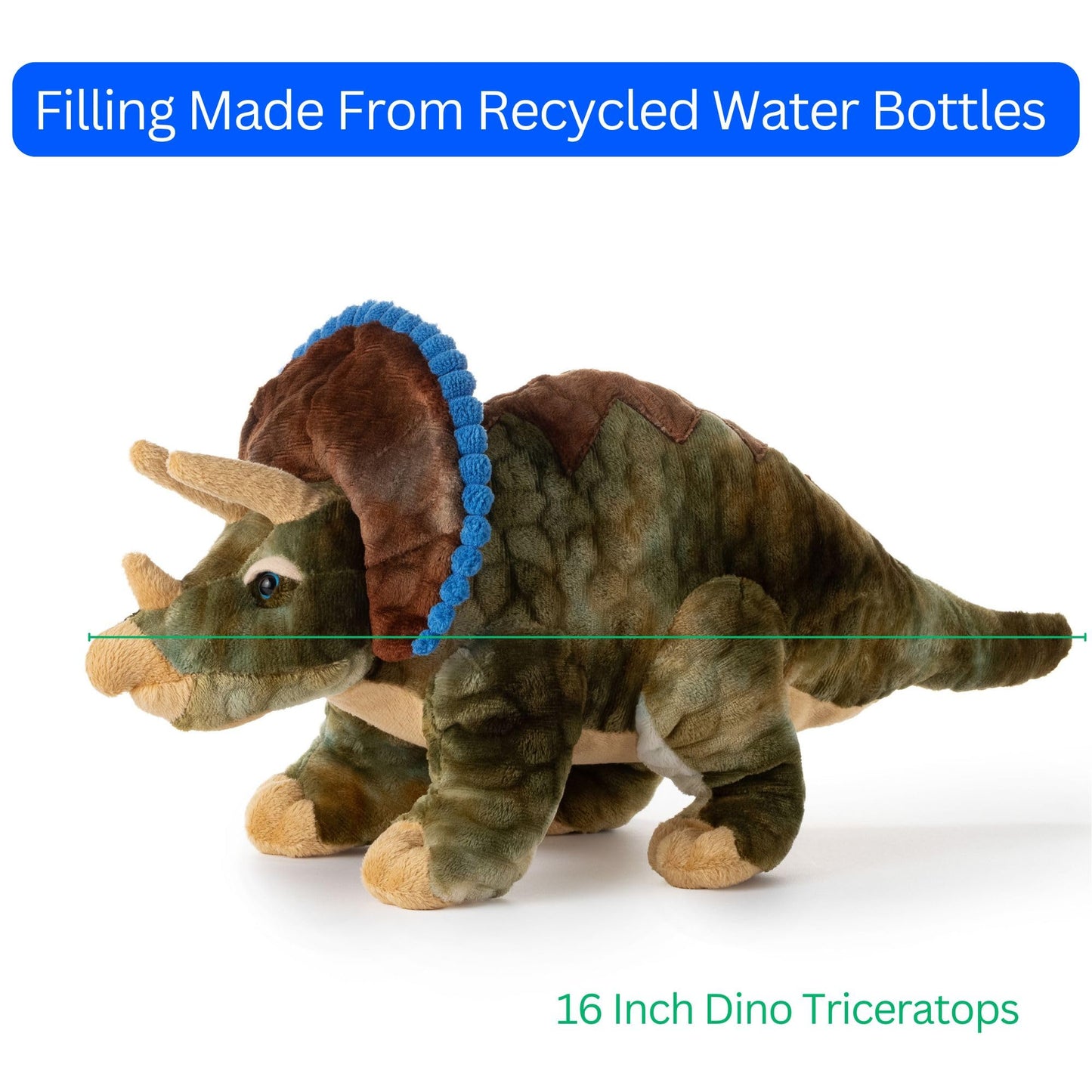 The Petting Zoo Triceratops Stuffed Animal Plushie, Gift for Kids, Dinosaur Animals, Triceratops Dinosaur Plush Toy, 16 inches