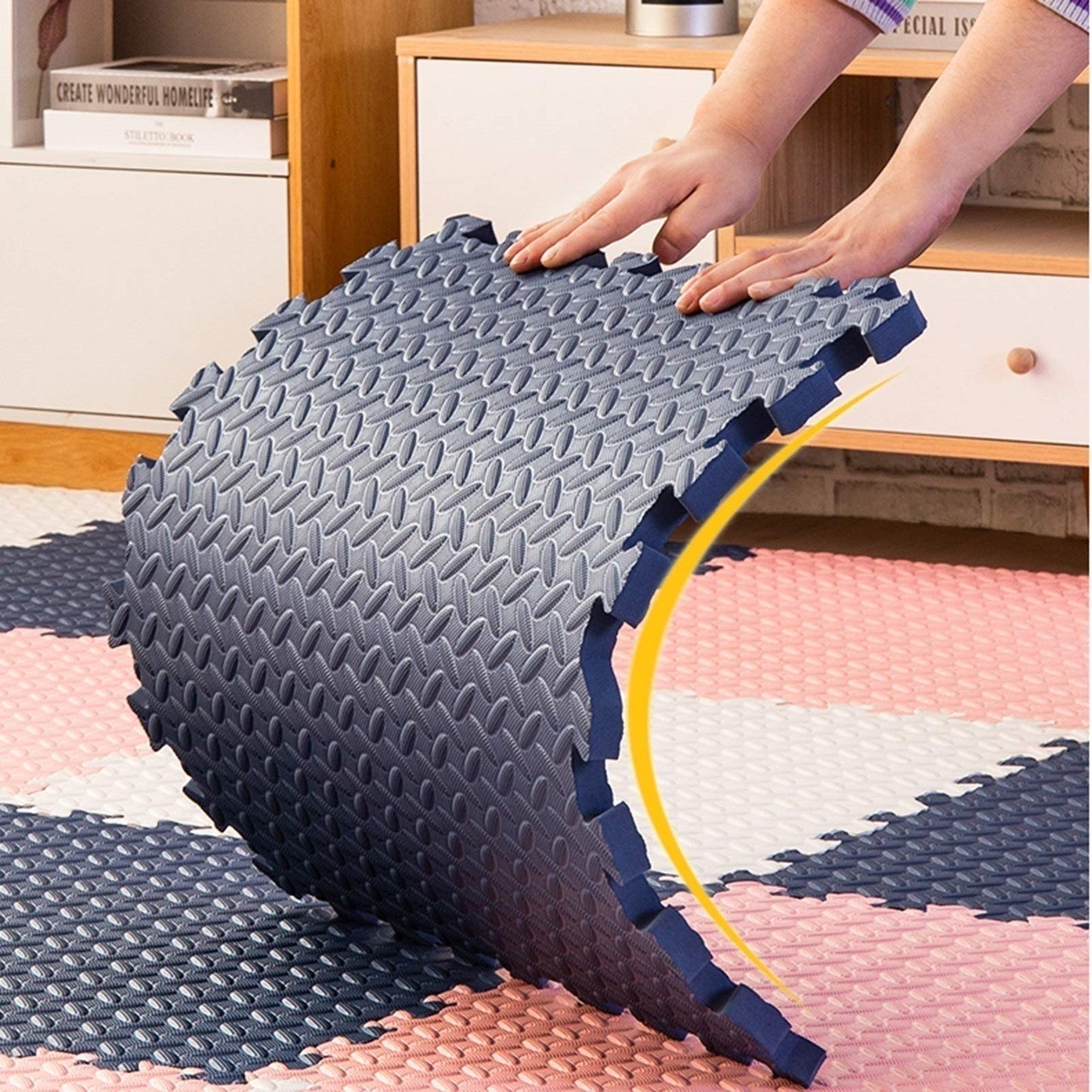 ALGFree Infant Crawling Mat EVA Soft Playmats Foam Puzzle Play Mat for Kids Childrens Toddler Living Rooms Yoga Gym Play Area Interlocking Floor Tiles, Free Combination