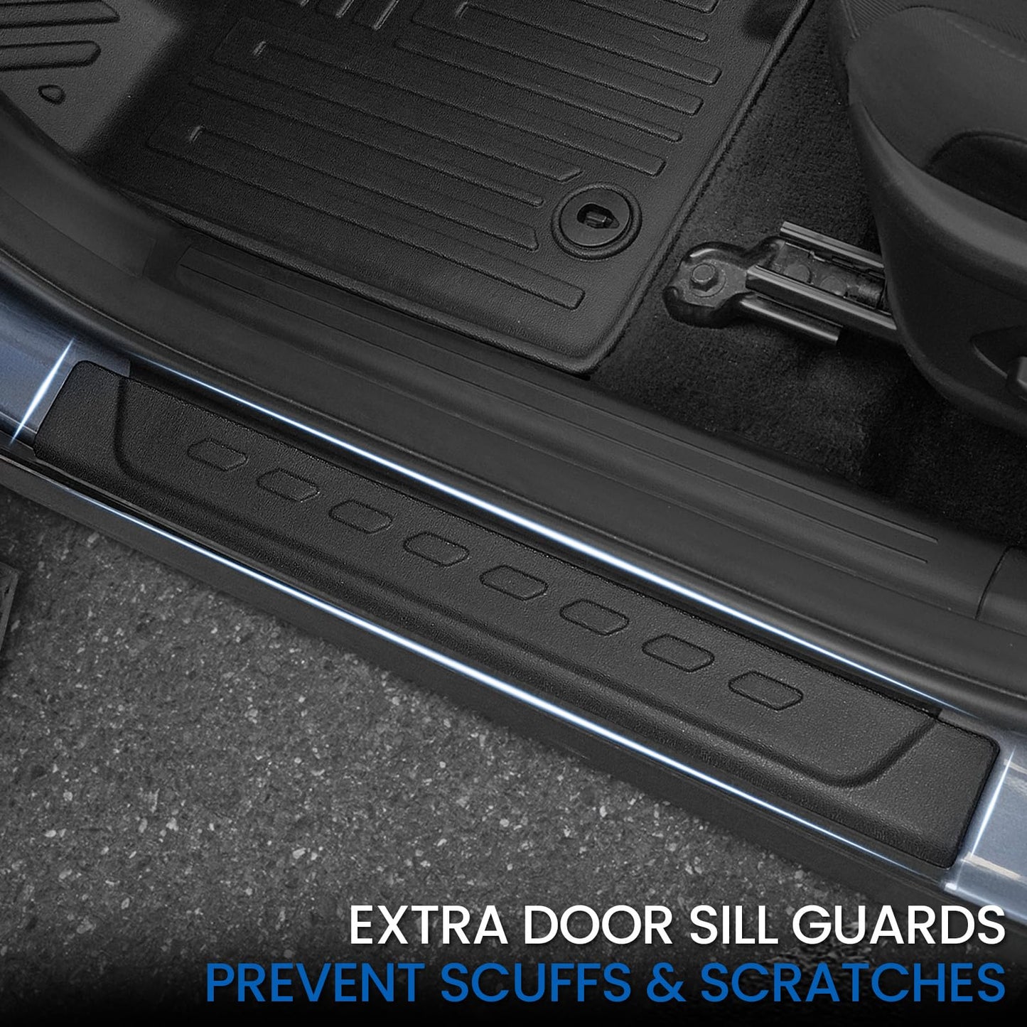 JOULARISE Floor Mats Set for Hyundai Tucson 2022-2025 2026 Hybrid Version (Not fit Gas and PHEV), All Weather TPE Cargo Liner Backrest Mat Trunk Mat Door Sill Guards Accessories (Hybrid Model)