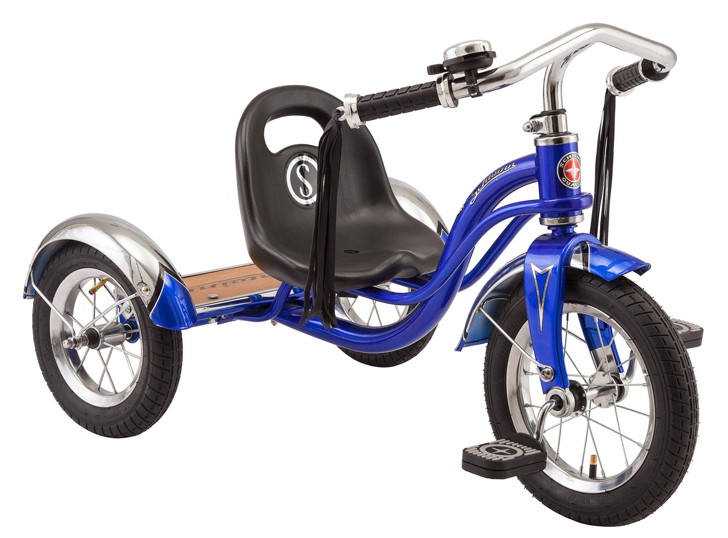 Schwinn Roadster Tricycle, 12 Inch Front Wheel Bike for Kids Ages 2-4, Low Center of Gravity, Retro Steel Frame, Adjustable Seat Grows with your Child, Rear Deck, Tricycle for Toddlers