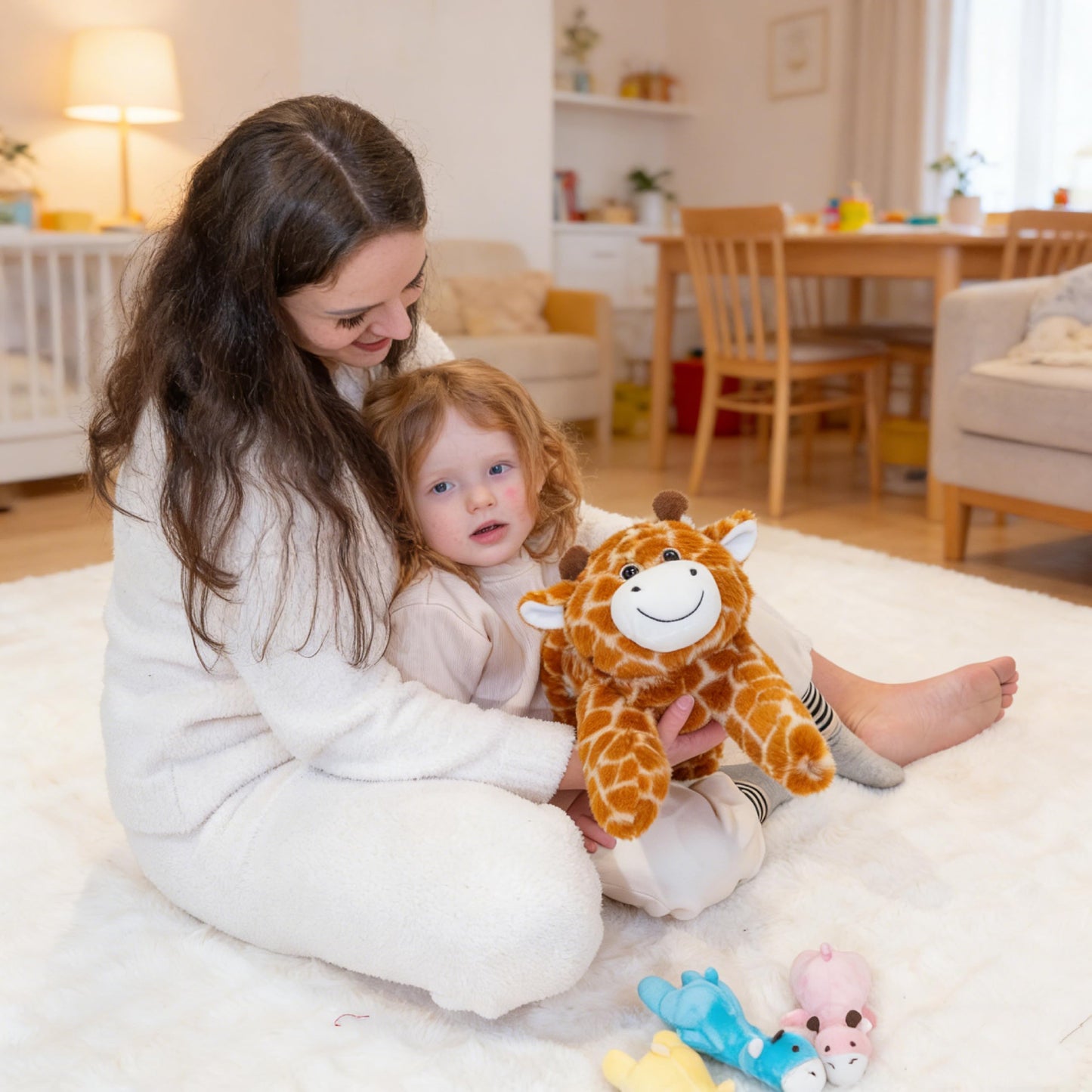 AmyToo Giraffe Stuffed Animals, Mommy Giraffe Plush with Baby, 4 Pcs Plush Toy for Girl Boy, Birthday Valentine's Gifts for Girlfriend, Kids, Toddler, Age 3-8, Yellow