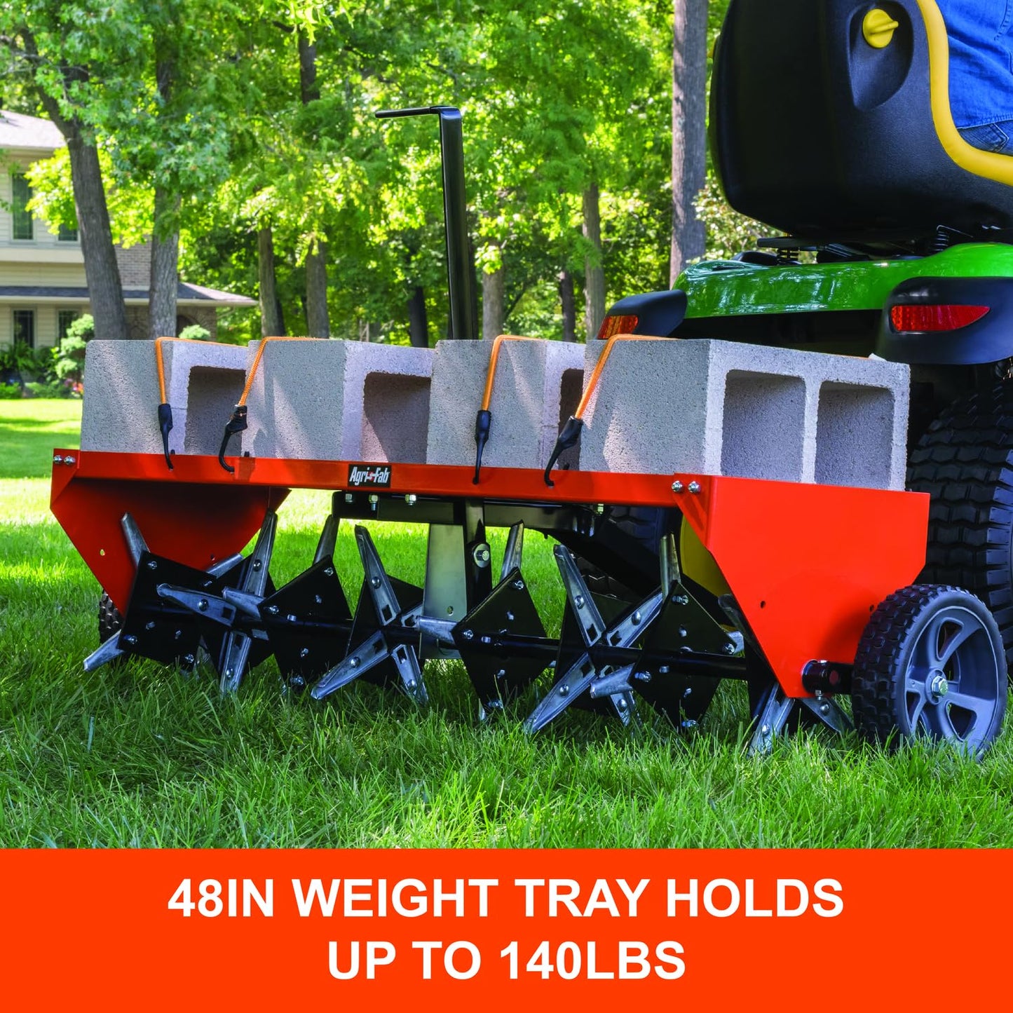 Agri-Fab 45-0299 48" Tow Behind Lawn Plug Aerator with Universal Hitch; Designed to Pull Behind Lawn & Garden Tractors