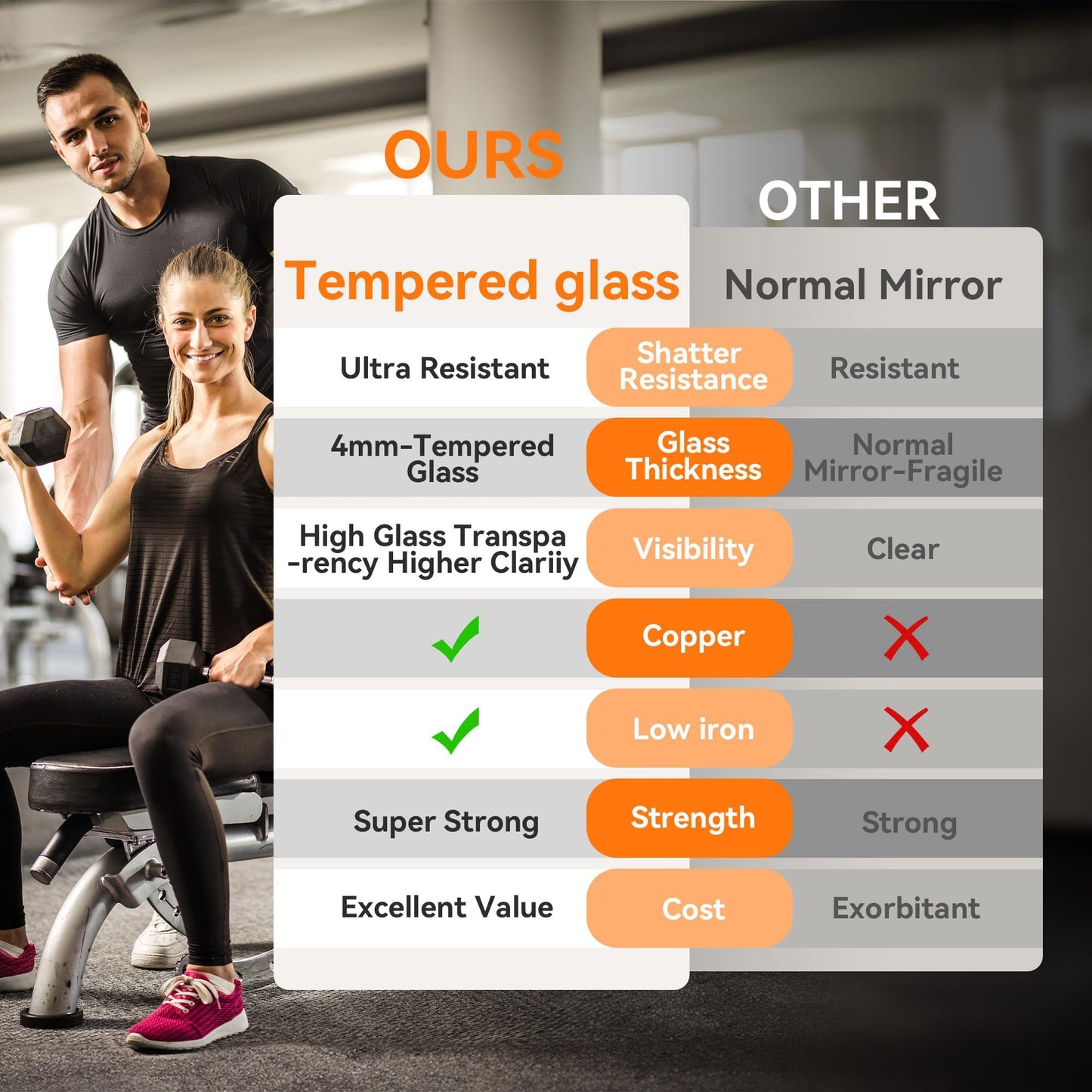 Hasipu Home Gym Mirror 360° Swivel on Wheels, 74.8" x 35.4" Extra Large Full Body Rolling Mirror for Yoga Studio, Bedroom, Dancing Studio, White