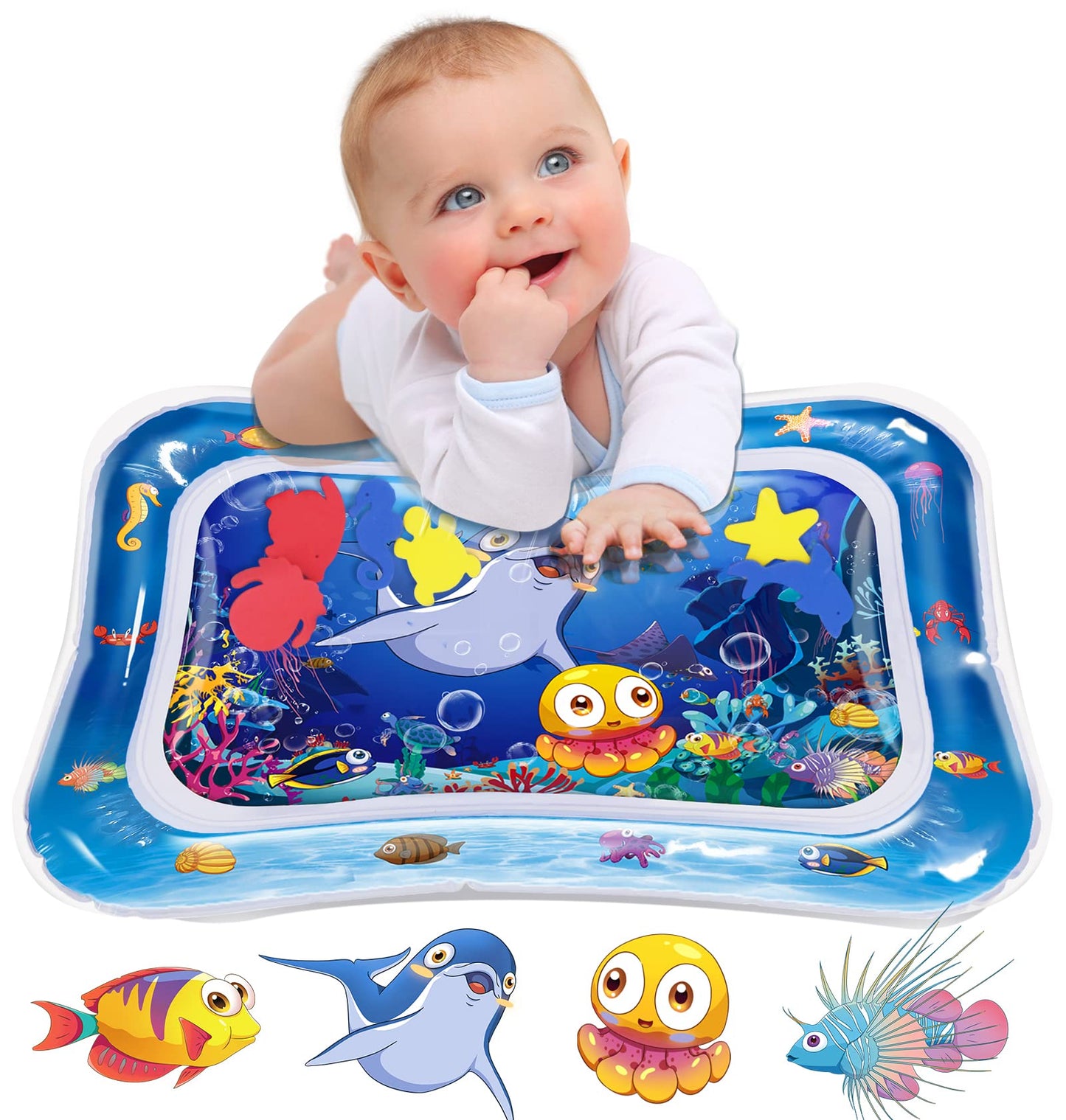 Infinno Tummy Time Mat Sensory Water Mat for Babies, Baby Toys for 3 6 9 12 Months Boys and Girls, Great Gift Idea of Baby Stuffs…