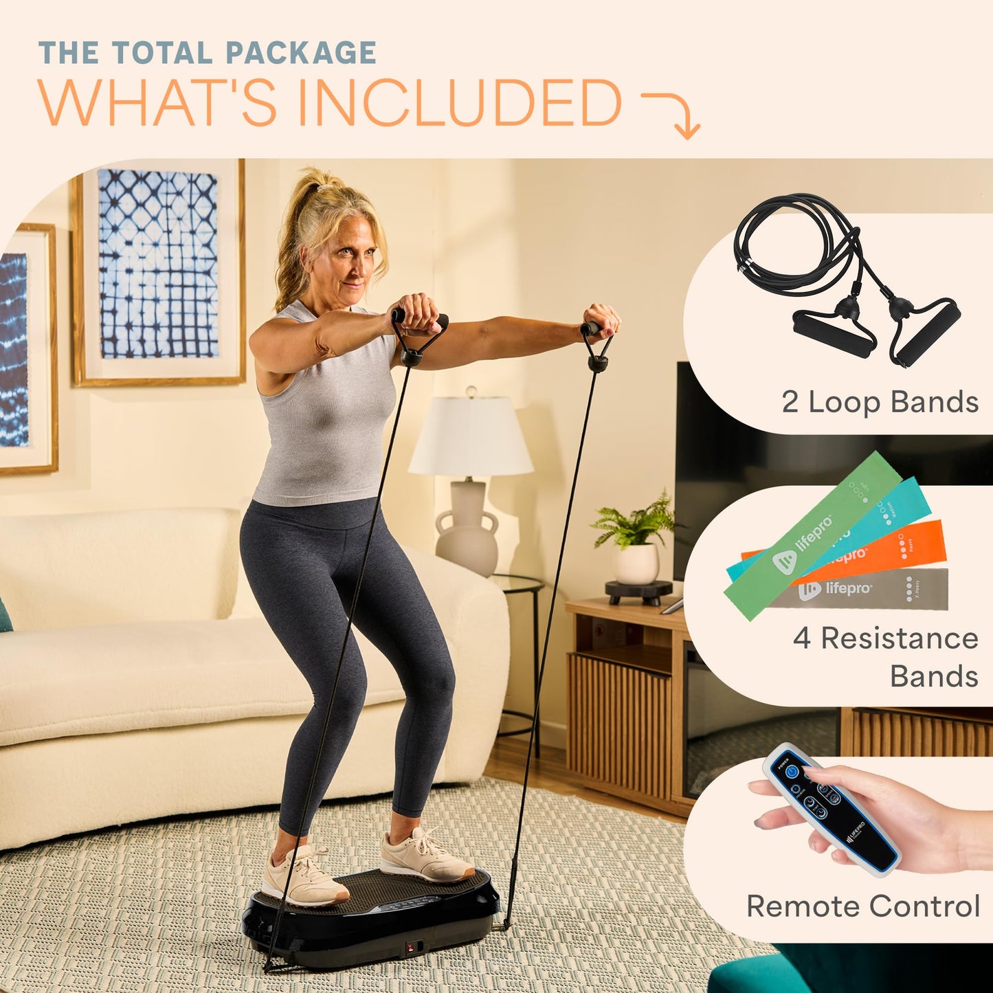 Lifepro Waver Mini Vibration Plate - Whole Body Vibration Platform Exercise Machine - Home & Travel Workout Equipment for Weight Loss, Toning & Wellness - Max User Weight 260lbs