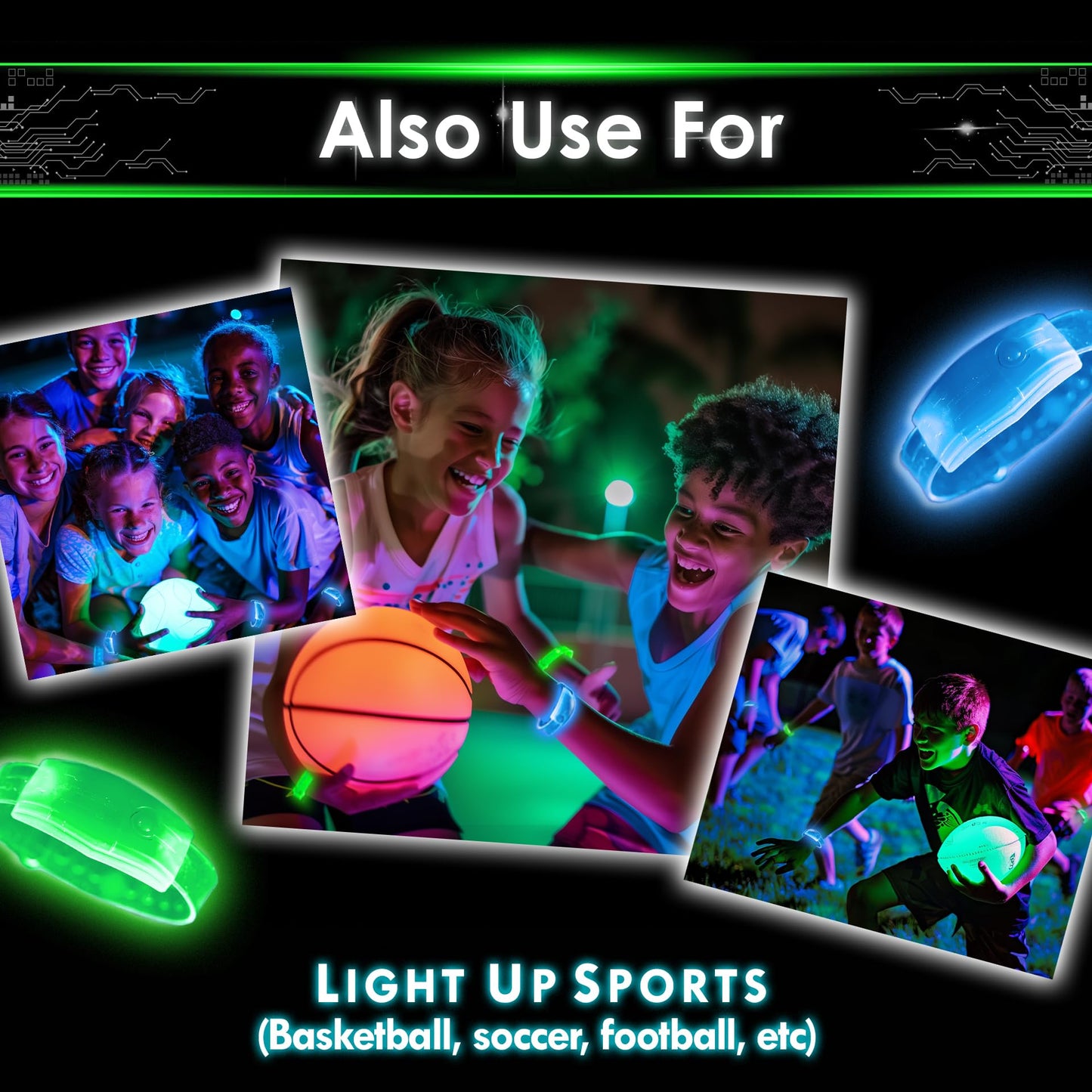 Capture The Flag REDUX: Glow-in-The-Dark Bracelet Expansion Set | Add 12 Players | Outdoor Games for Kids | Gift Idea for Teen Boys | Alternative to Hover Soccer & Light Up Basketball | By Starlux